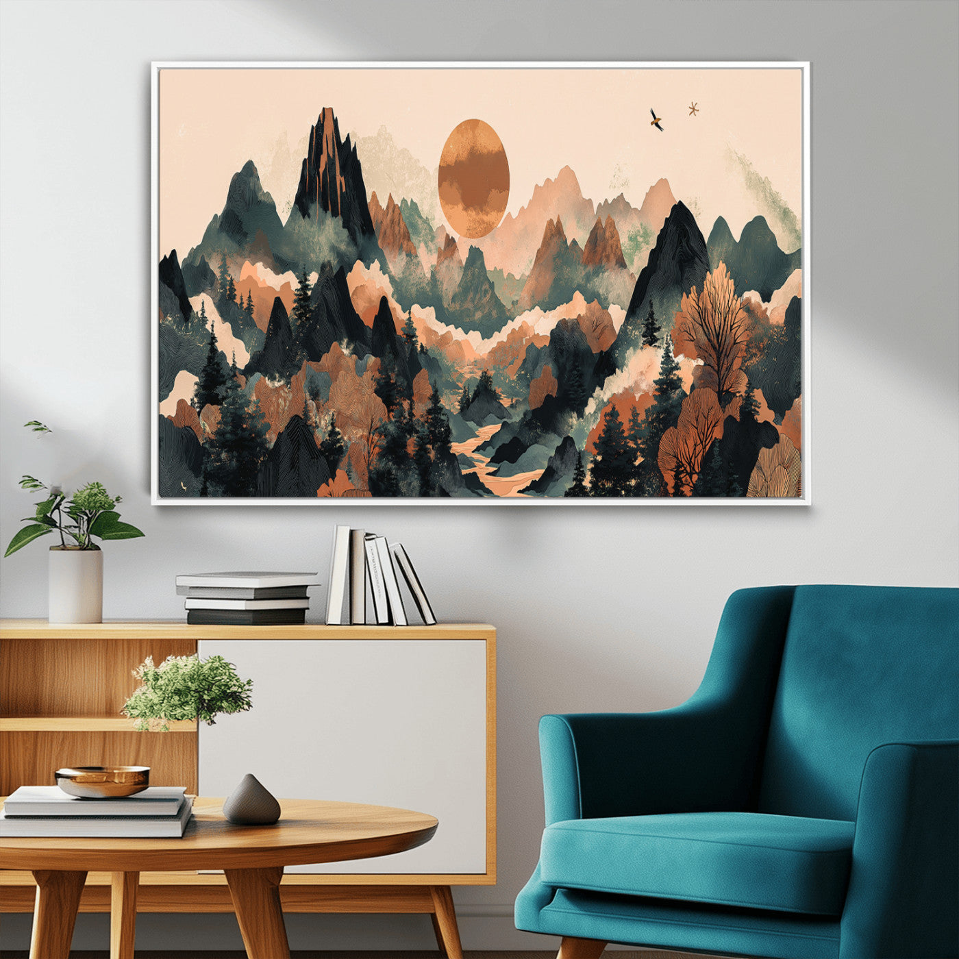 46509506-MGV-CV-36X24-Mountain Wall Art – Sunset Canvas Print, Nature Inspired Artwork, Scenic Wall Decor for Living Room, Bedroom, Office