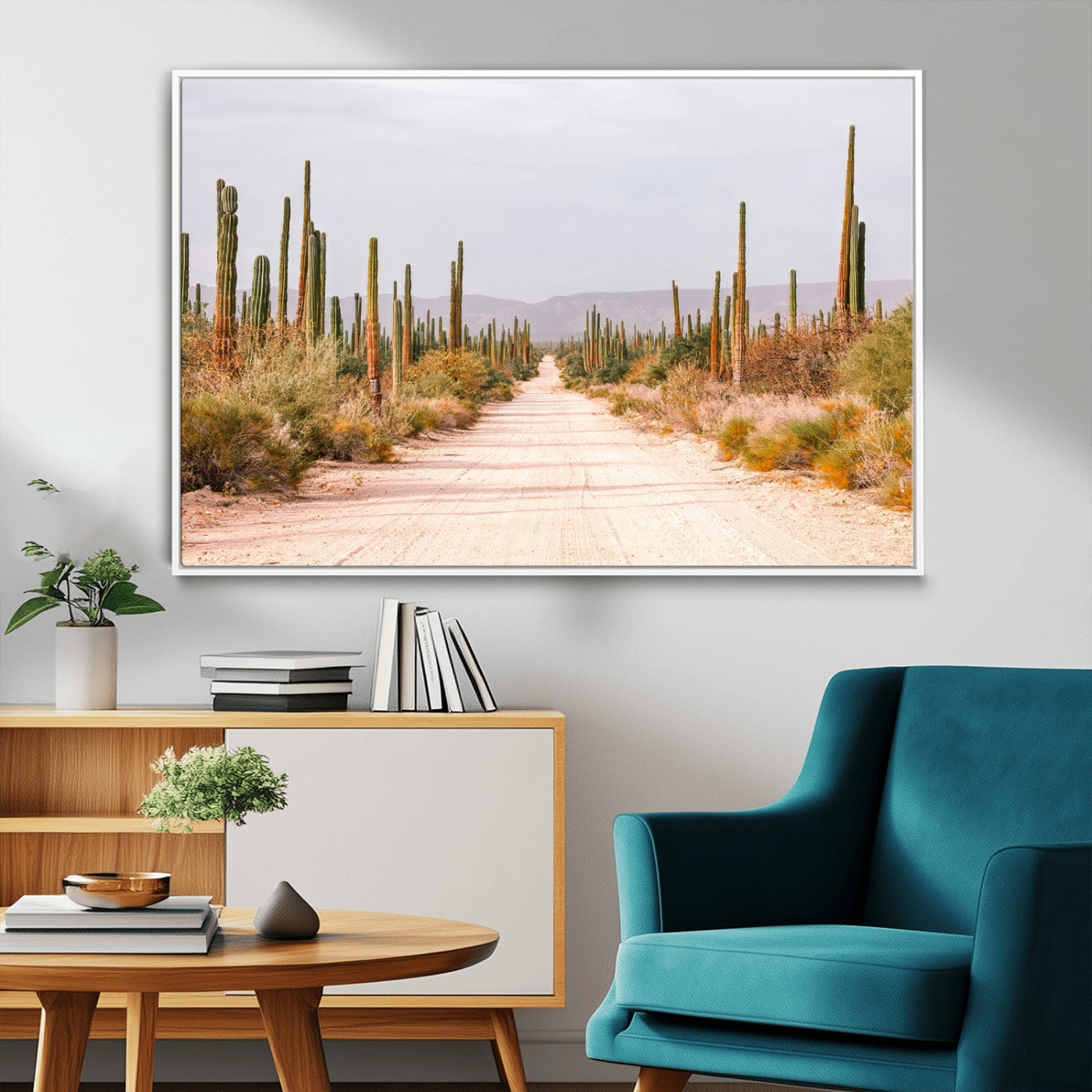 30742780-MGV-CV-36X24-Desert Cactus Wall Art Canvas Print, Framed Southwestern Art Picture Print, Bohemian Western Perfect Southwestern Boho Decor