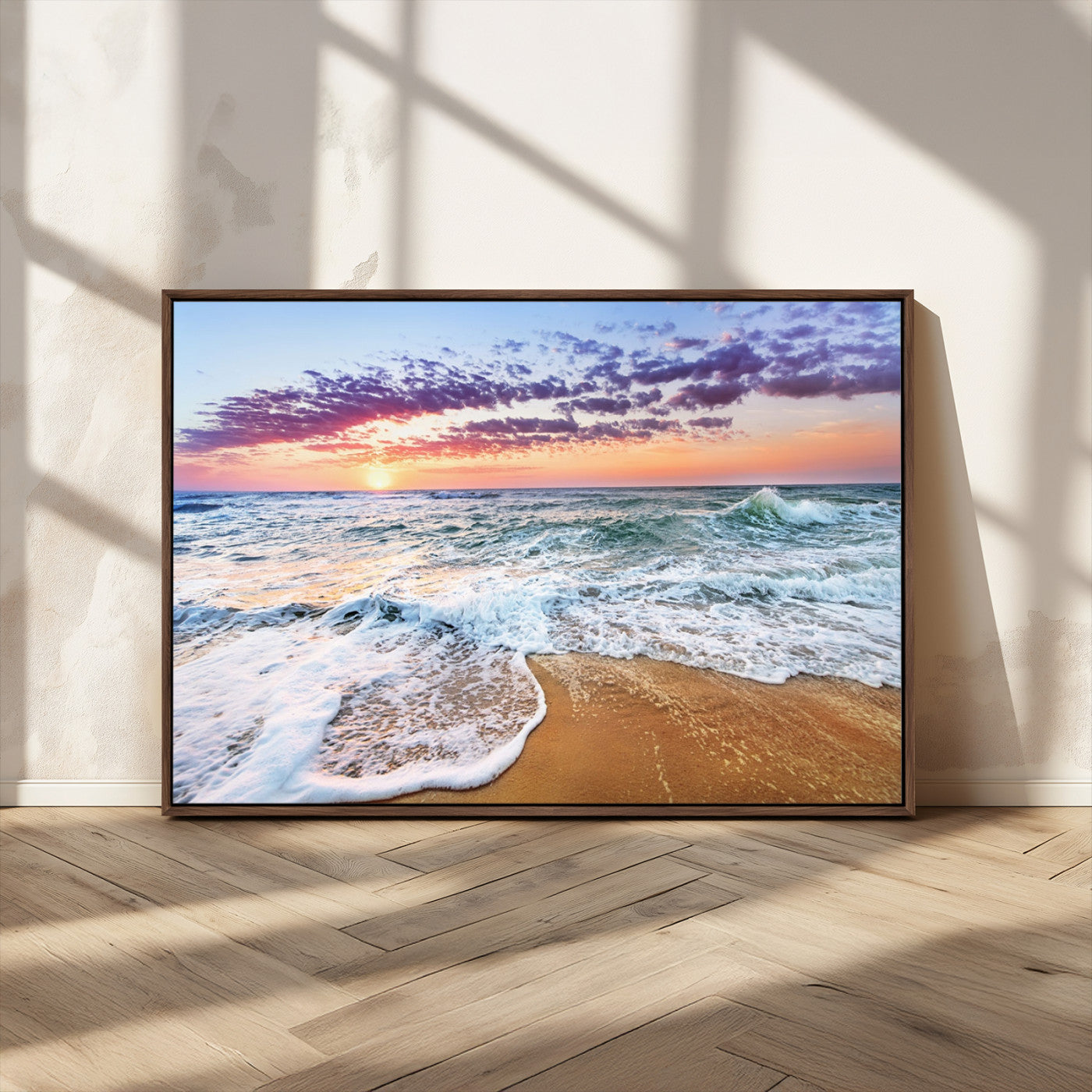 53006-MGV-CV-36X24-Ocean Beach Sunset Wall Art – Vibrant Seascape Canvas Print, Coastal Home Decor for Living Room, Bedroom, Office or Beach House