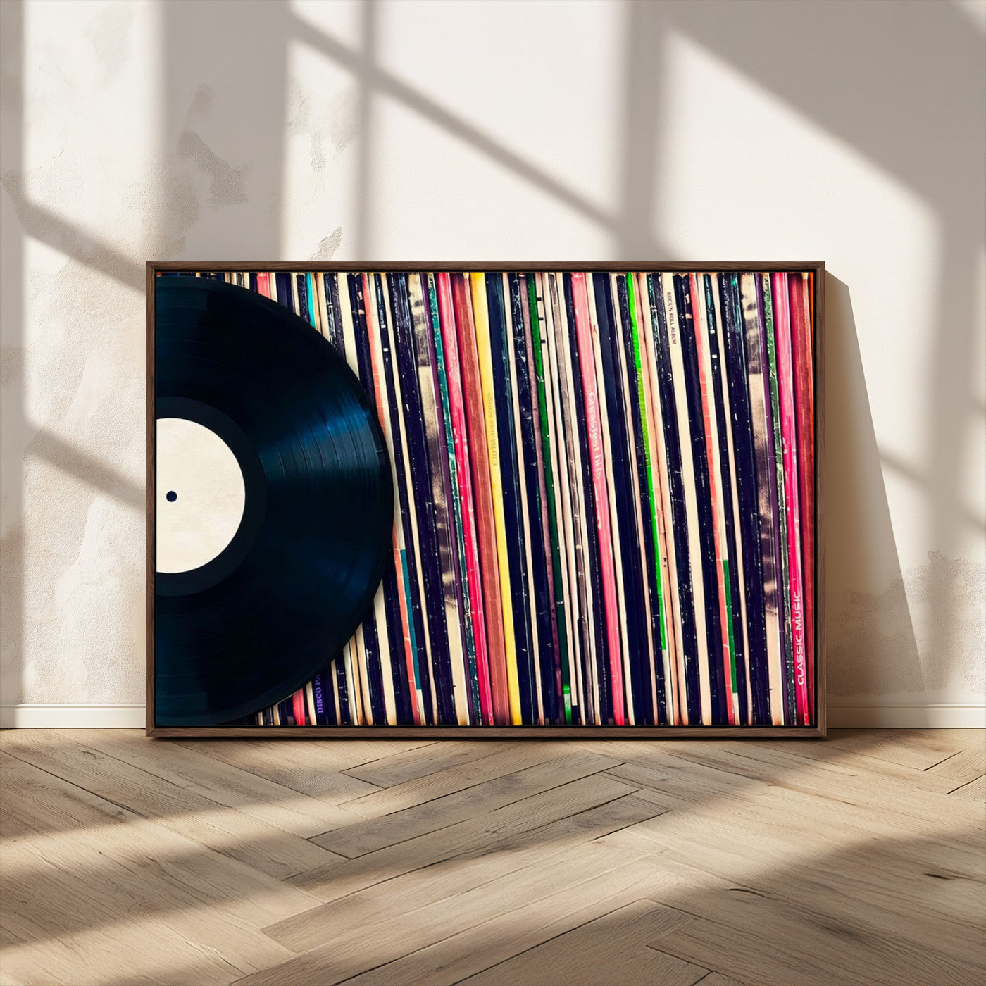 45029-MGV-FC-36X24_Walnut-Misty Pine Forest Wall Art – Black and White Landscape Canvas Print, Foggy Trees Nature Photography, Modern Minimalist Decor for