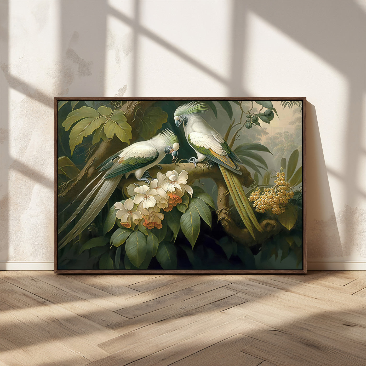 84047-MGV-CV-36X24-Tropical Birds Wall Art – Elegant Botanical Canvas Print, Exotic Nature Decor for Living Room, Bedroom or Office
