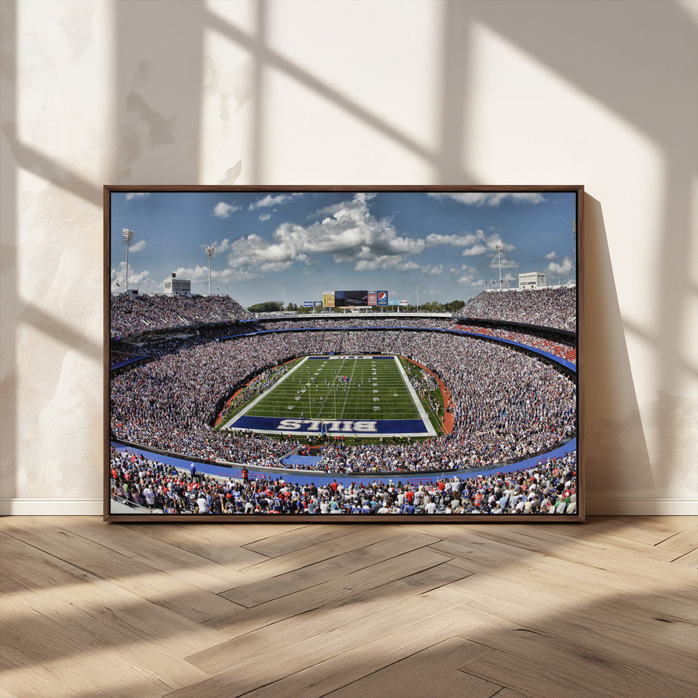 76491-MGV-CV-36X24-Buffalo Bills Stadium Wall Art Canvas Print, Framed Bills Stadium Art Picture Print, Highmark Stadium Perfect Sport Room Decor