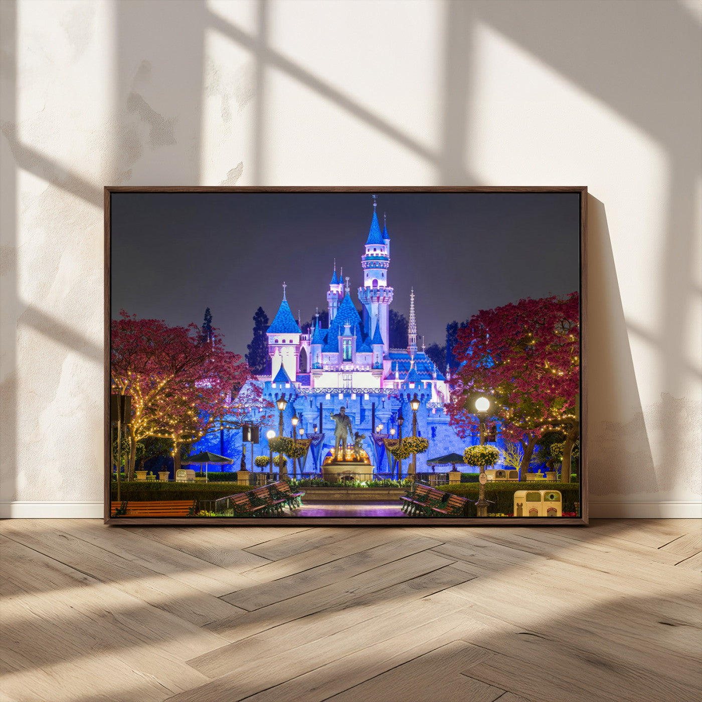 66710-MGV-CV-36X24-Enchanted Castle Wall Art – Magical Night Scene Canvas Print with Glowing Lights, Fantasy Architecture Artwork for Living Room,