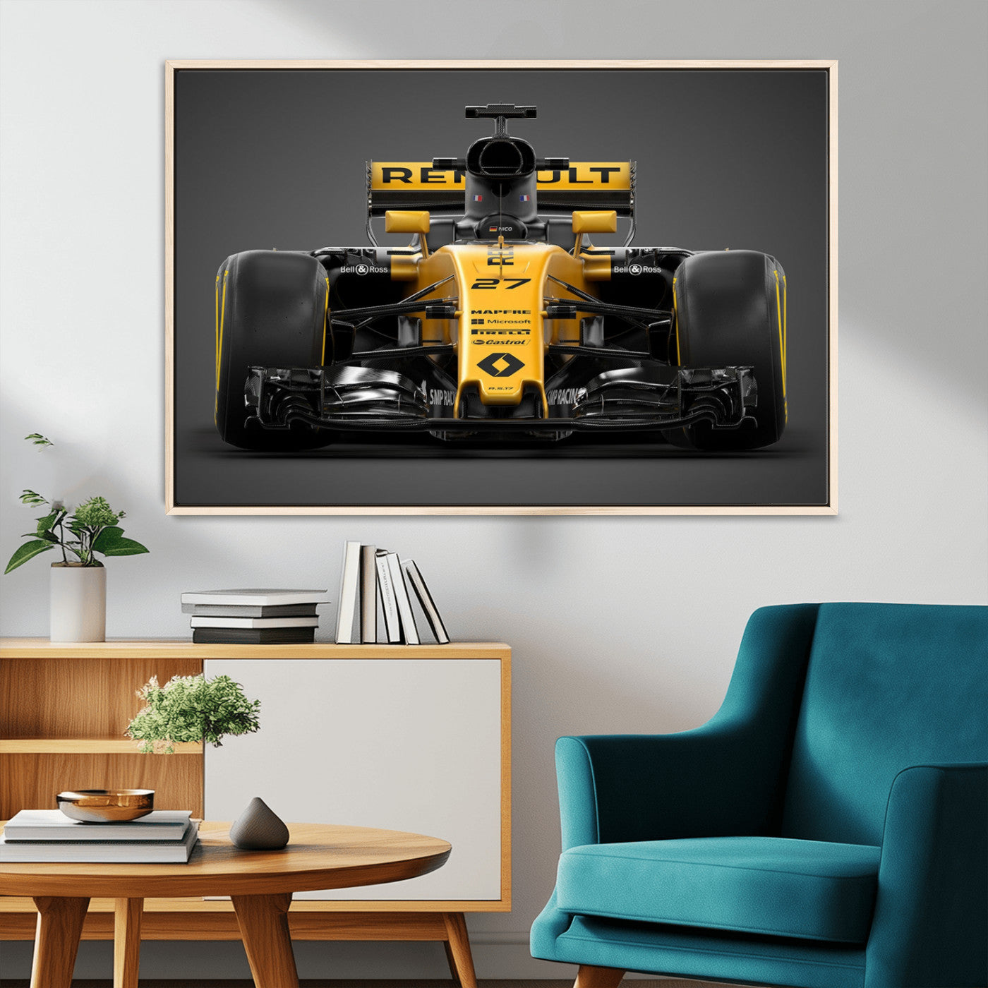 62882-MGV-CV-36X24-Renault F1 Racing Car Print - High-Performance Formula 1 Motorsport Wall Art, Perfect Gift for Racing Fans and Car Enthusiasts