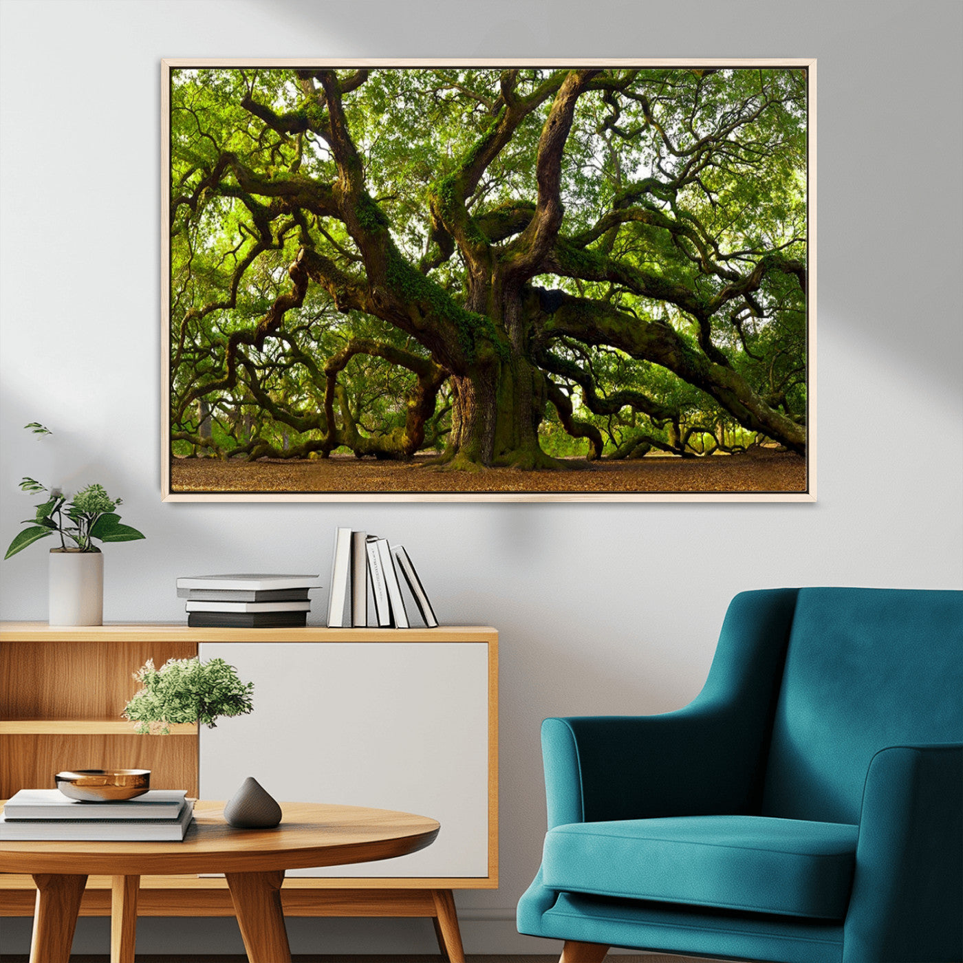 29407-MGV-CV-36X24-Ancient Oak Tree Wall Art – Majestic Nature Canvas Print, Large Tree Photography Decor for Living Room or Office