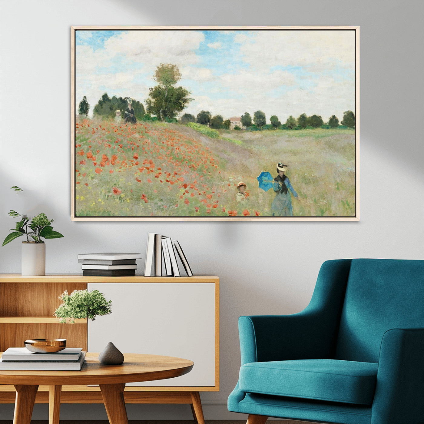 74890-MGV-CV-36X24-Monet Poppy Field Wall Art – Impressionist Landscape Canvas Print, Classic French Artwork for Living Room, Bedroom or Office Decor