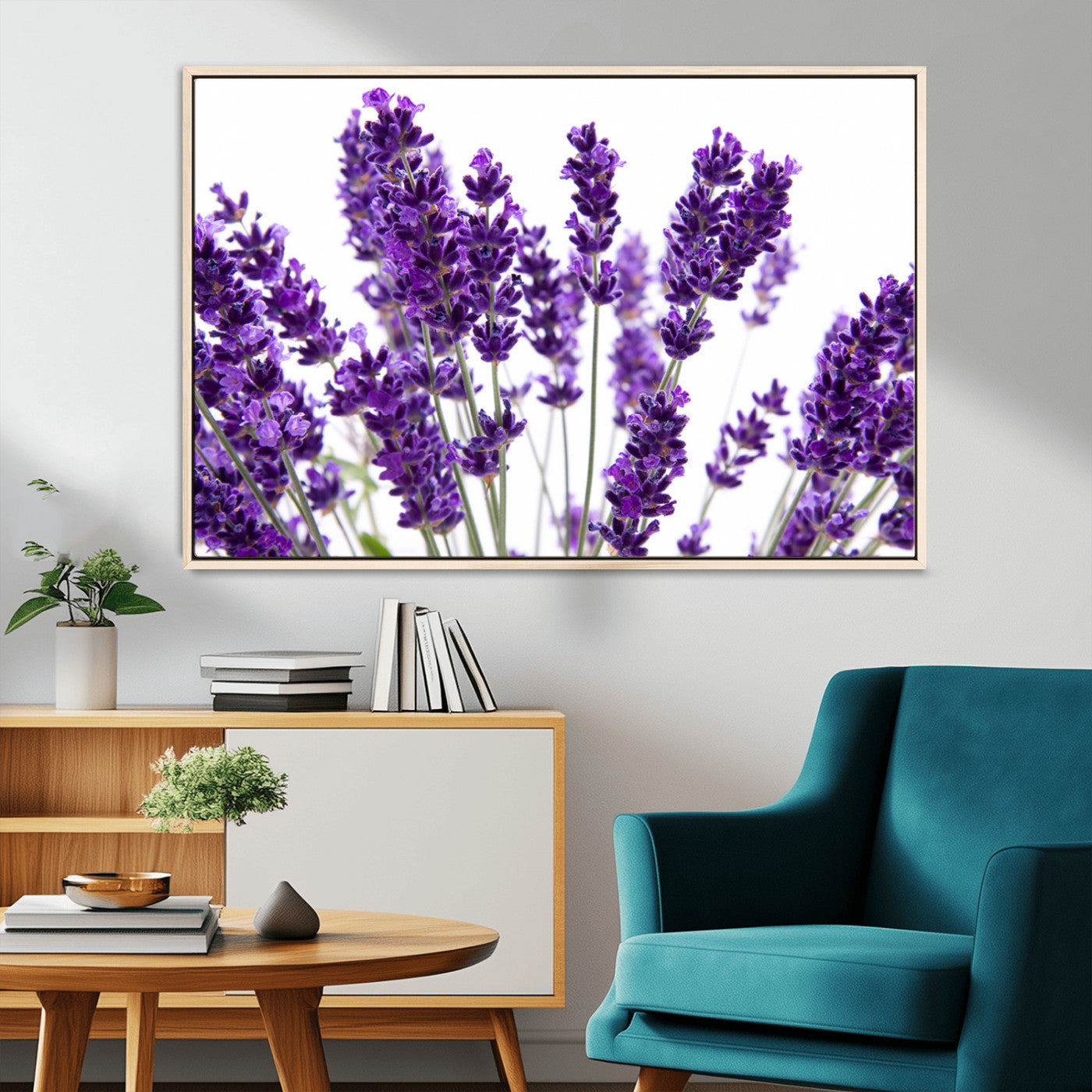 84456-MGV-CV-36X24-Lavender Wall Art – Botanical Canvas Print Featuring Purple Floral Stems, Fresh Nature Inspired Artwork for Living Room, Bedroom,