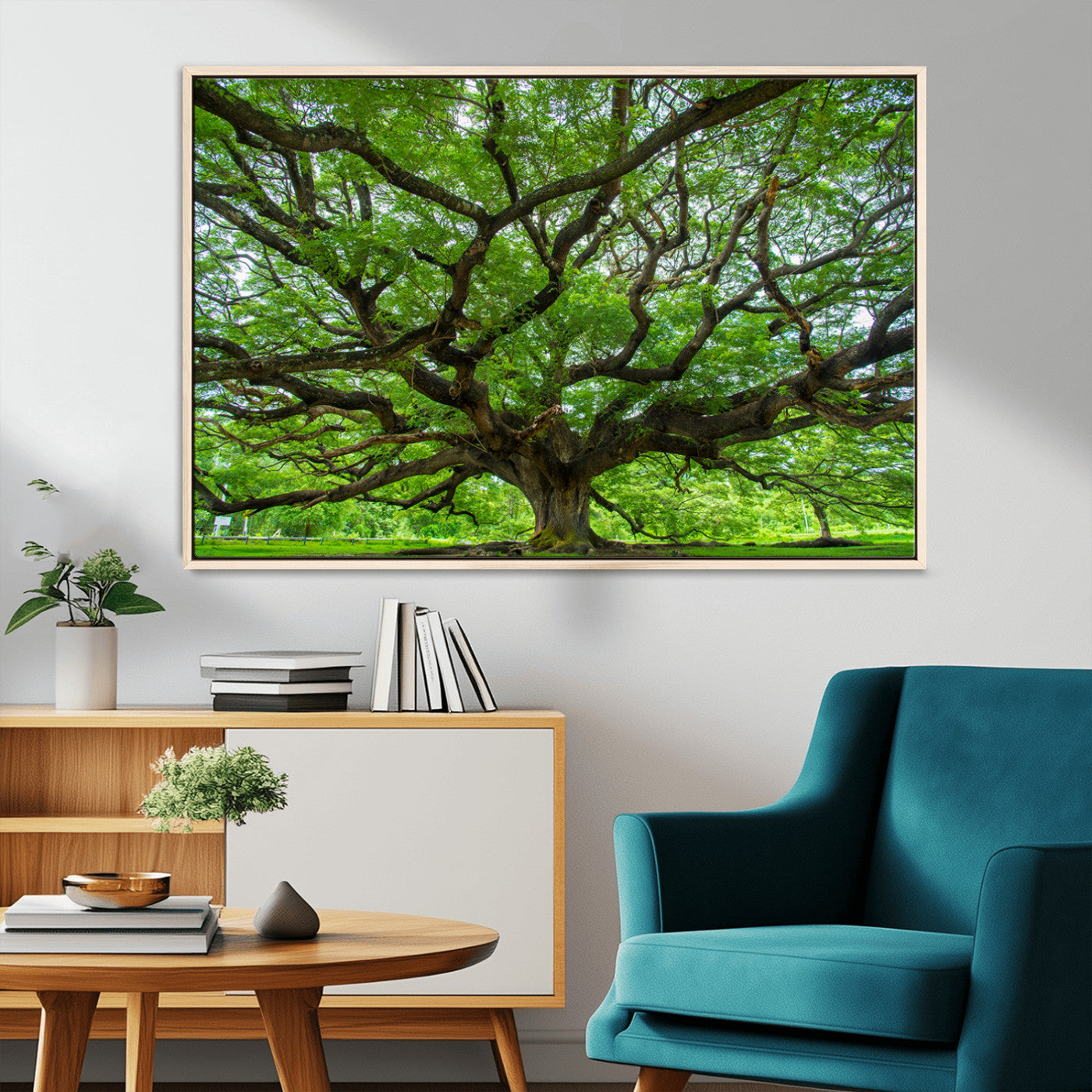 49375306-MGV-CV-36X24-Ancient Tree Wall Art Canvas Print, Framed Sprawling Branches Art Picture Print, Gnarling Tree Perfect Earthy Natural Decor