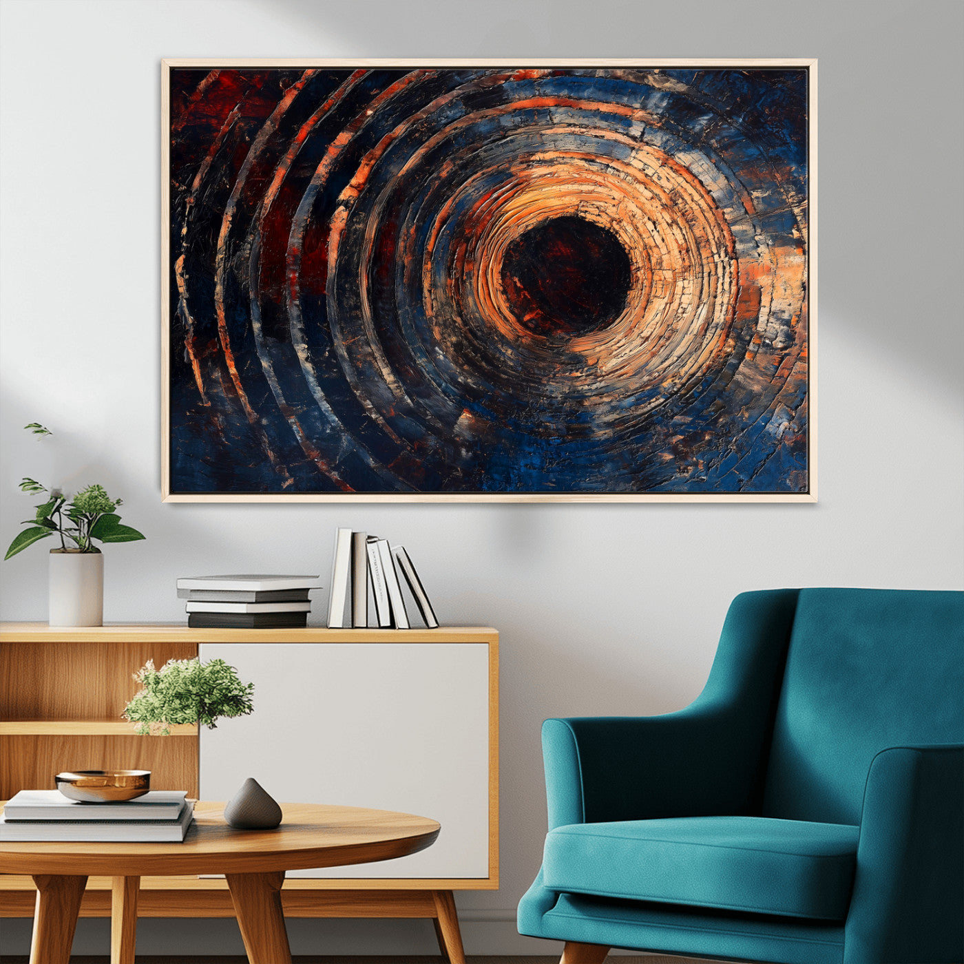 10017879-MGV-CV-36X24-Wood Tree Ring Wall Art Canvas Print, Framed Natural Wood Art Picture Print, Rustic Tree Slice Perfect Rustic Decor Artwork