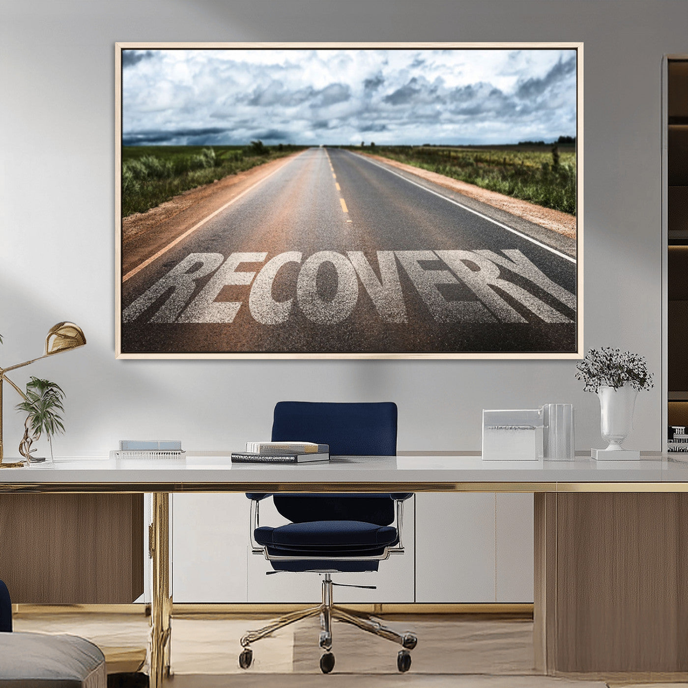 50743-MGV-CV-36X24-Healing Road Wall Art – Motivational Highway Canvas Print, Inspirational Journey Decor for Office, Gym or Living Room