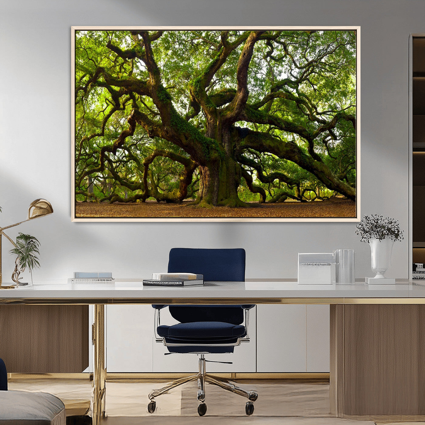 29407-MGV-CV-36X24-Ancient Oak Tree Wall Art – Majestic Nature Canvas Print, Large Tree Photography Decor for Living Room or Office
