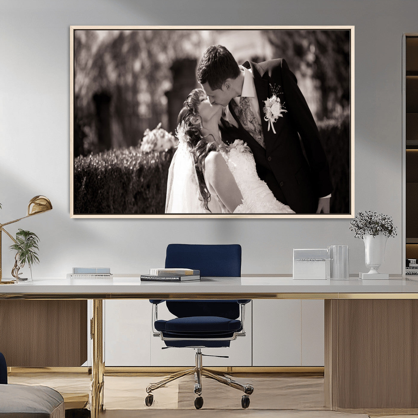 CSTM6030-MGV-FC-36X24_Natural-Custom Wedding Photo Print - Custom Wall Art Picture Print, Create Your Own Photo Canvas Print