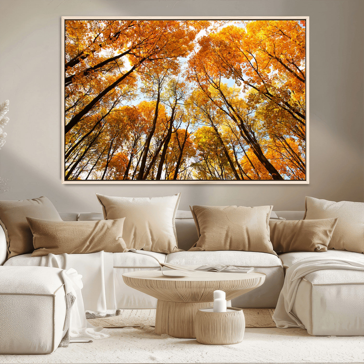 11823-MGV-CV-36X24-Golden Autumn Tree Canopy Wall Art – Stunning Fall Forest Leaves Print, Warm Seasonal Nature Decor for Home, Office or Cabin