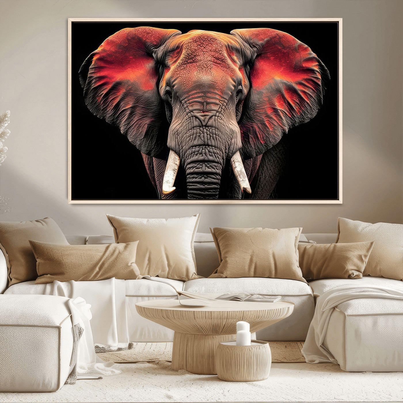 54719-MGV-CV-36X24-Elephant Wall Art – Majestic African Elephant Canvas Print, Wildlife Safari Animal Decor for Living Room, Bedroom, Office or Man
