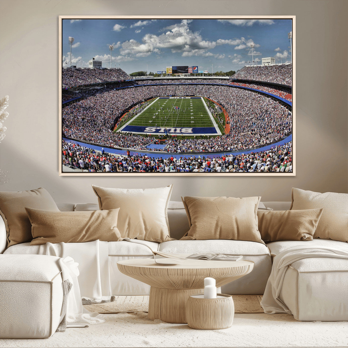 76491-MGV-CV-36X24-Buffalo Bills Stadium Wall Art Canvas Print, Framed Bills Stadium Art Picture Print, Highmark Stadium Perfect Sport Room Decor