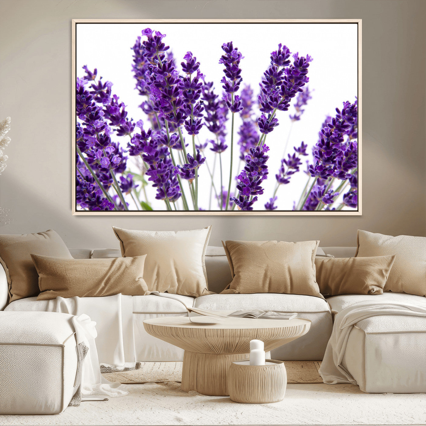 84456-MGV-CV-36X24-Lavender Wall Art – Botanical Canvas Print Featuring Purple Floral Stems, Fresh Nature Inspired Artwork for Living Room, Bedroom,