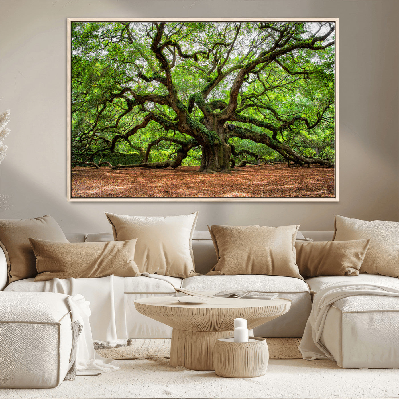 51255351-MGV-CV-36X24-Ancient Tree Wall Art – Majestic Oak Canvas Print, Large Nature Photography, Sacred Forest Landscape Wall Décor, Wisdom Tree
