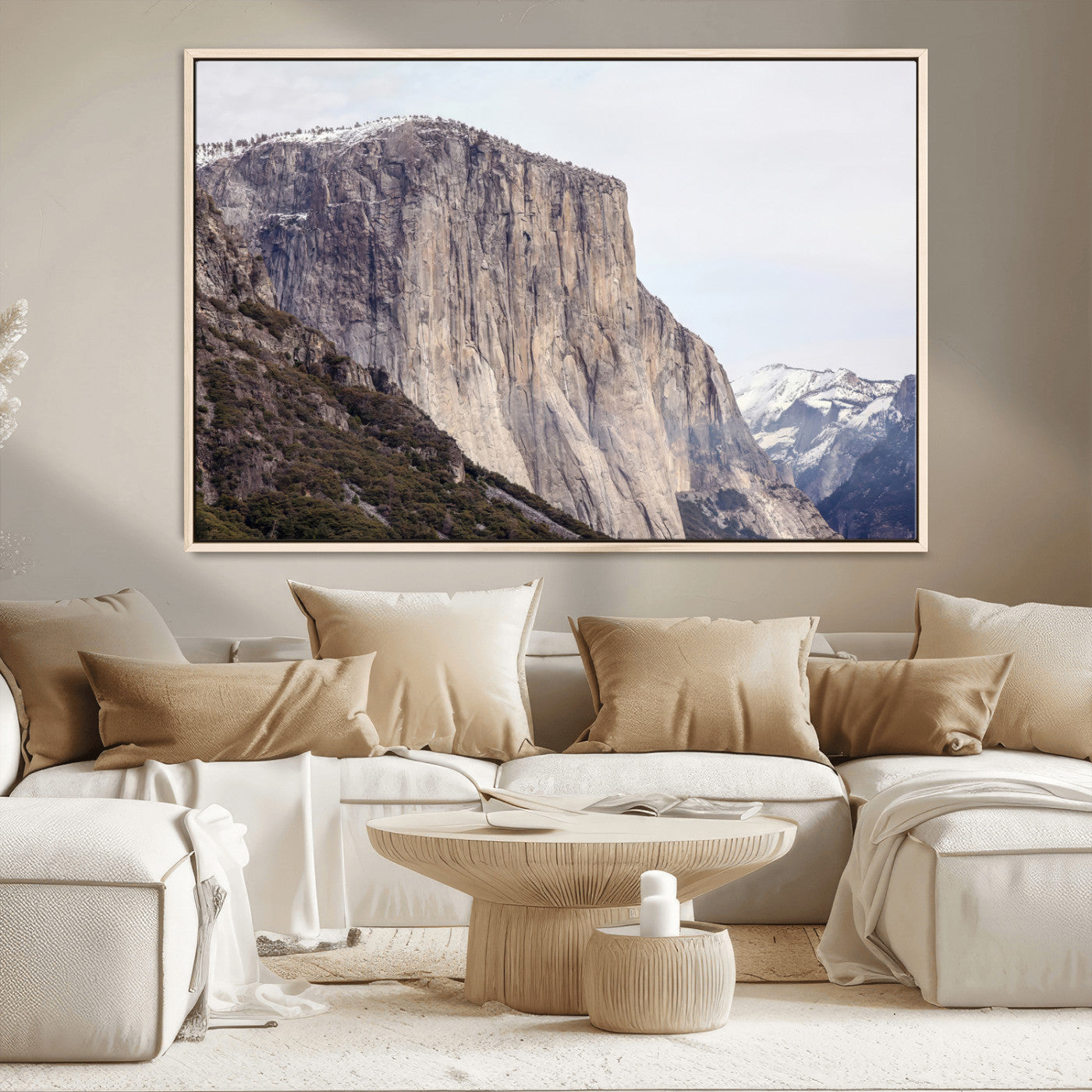 74506434-MGV-CV-36X24-El Capitan Wall Art Canvas Print, Framed Yosemite Cliff Art Picture Print, Sierra Nevada Perfect Sierra Minimalism Decor Artwork