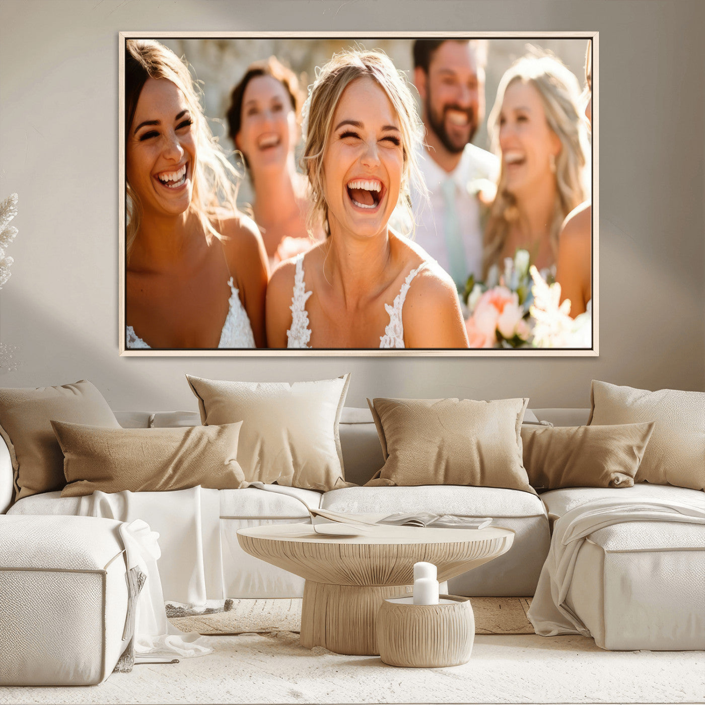 CSTM912-MGV-CV-36X24-Framed Wedding Canvas Print - Custom Wall Art Keepsake for Couples, Elegant Home Decoration Gift, Create Your Own Photo Canvas