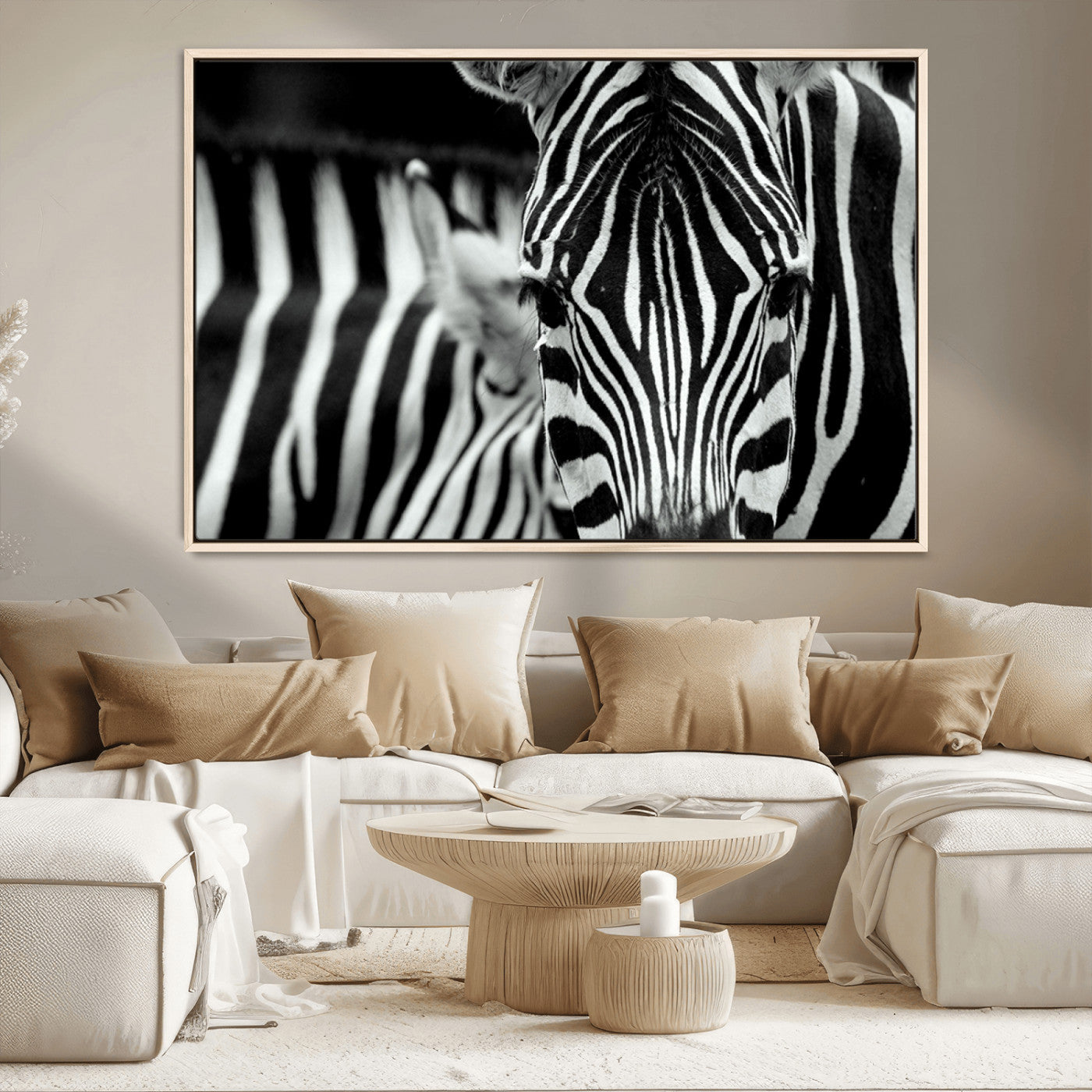 43631-MGV-CV-36X24-Black and White Zebra Wall Art – Modern Animal Print Canvas Artwork for Living Room, Bedroom, or Office Decor