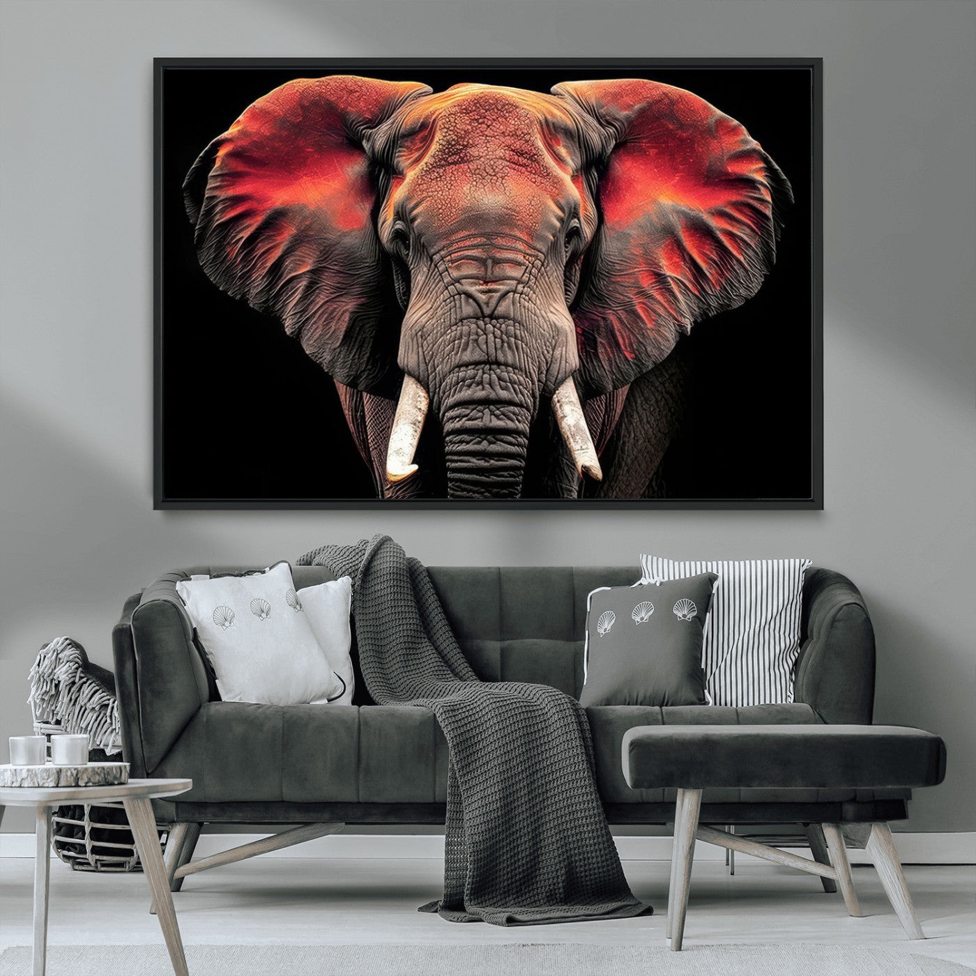 54719-MGV-CV-36X24-Elephant Wall Art – Majestic African Elephant Canvas Print, Wildlife Safari Animal Decor for Living Room, Bedroom, Office or Man