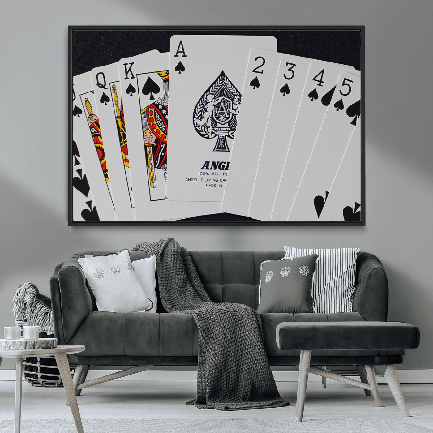 56787-MGV-FC-36X24_Black-Playing Cards – Classic Poker Deck with Spades, Standard Size Durable Casino Quality Card Set for Magic Tricks, Blackjack, Bridge,