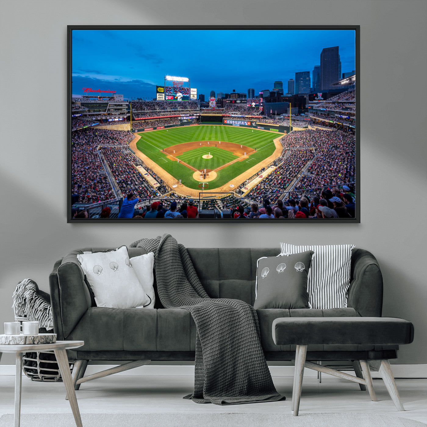 77273035-MGV-CV-36X24-Baseball Stadium Wall Art – Panoramic Evening Game Canvas Print, Sports Fan Decor for Man Cave, Office, Bar, or Living Room