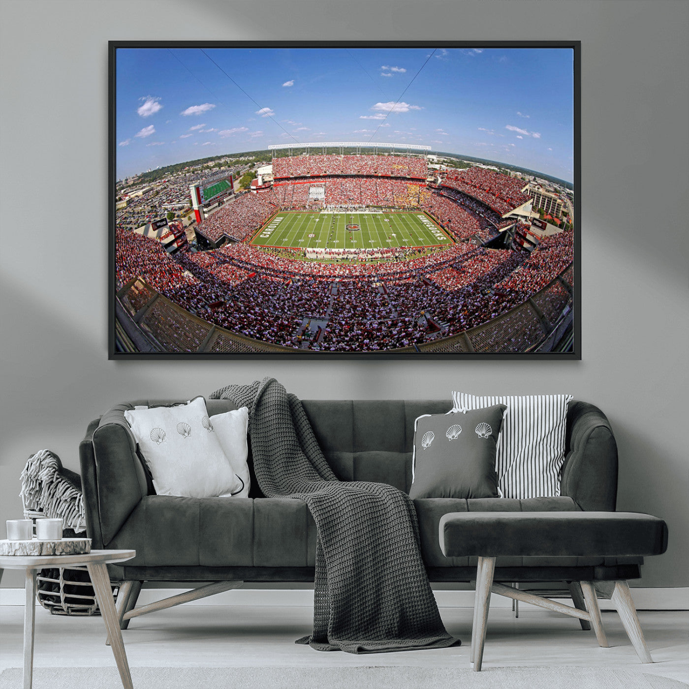 29492070-MGV-CV-36X24-Stadium Wall Art – Panoramic College Football Canvas Print, Game Day Crowd and Field Scene, Sports Photography Decor for Office,