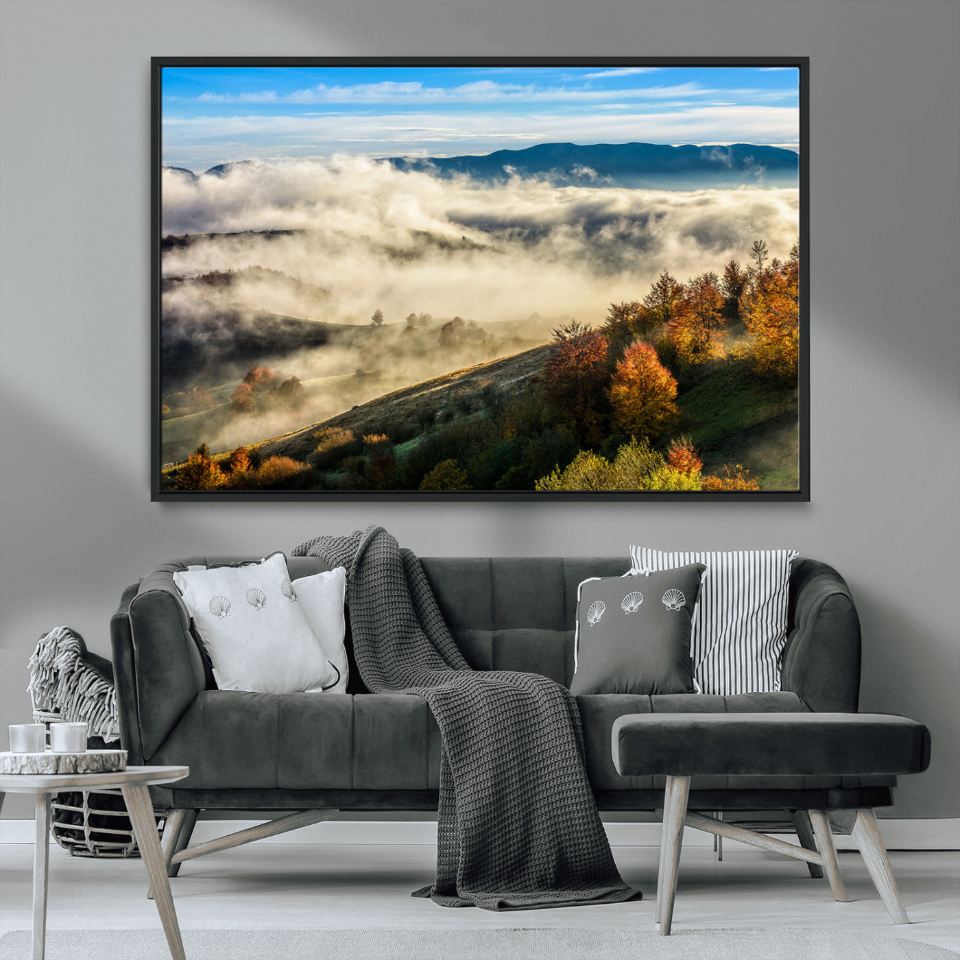 21551192-MGV-CV-36X24-Landscape Wall Art – Autumn Mountain View Canvas Print, Scenic Nature Photography Decor for Bedroom, Living Room, Office, Cabin or