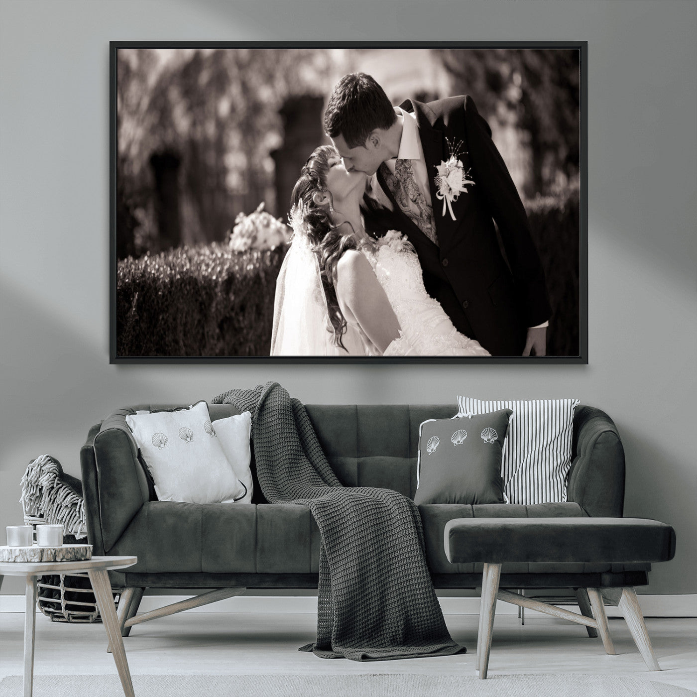 CSTM6030-MGV-CV-36X24-Custom Wedding Photo Print - Custom Wall Art Picture Print, Create Your Own Photo Canvas Print
