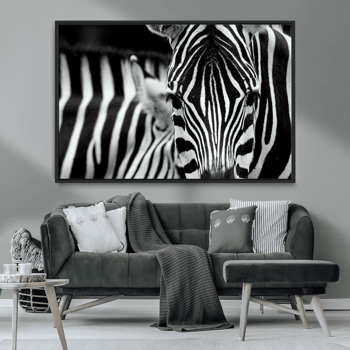 43631-MGV-CV-36X24-Black and White Zebra Wall Art – Modern Animal Print Canvas Artwork for Living Room, Bedroom, or Office Decor