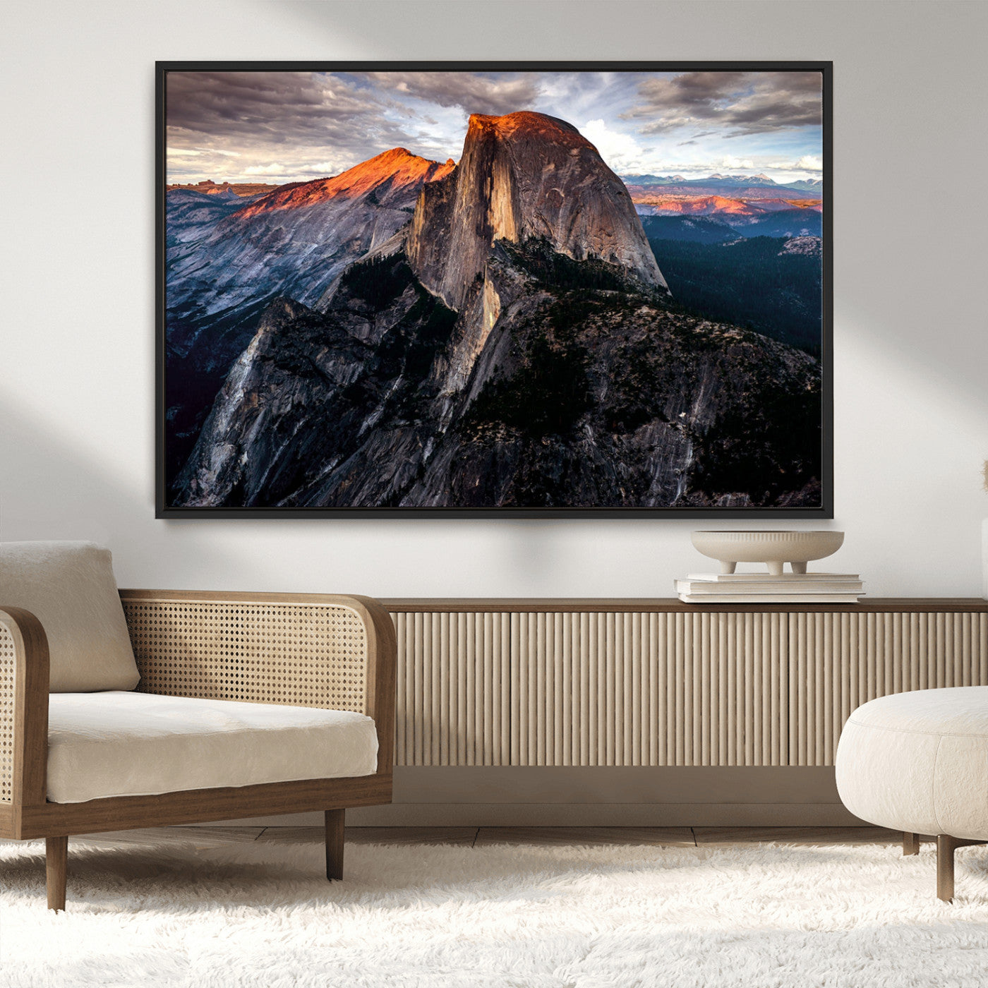 31332-MGV-CV-36X24-Mountain Landscape Wall Art – Majestic Sunset Rock Formation Canvas Print, Nature Scenic Decor for Living Room, Office, Cabin or
