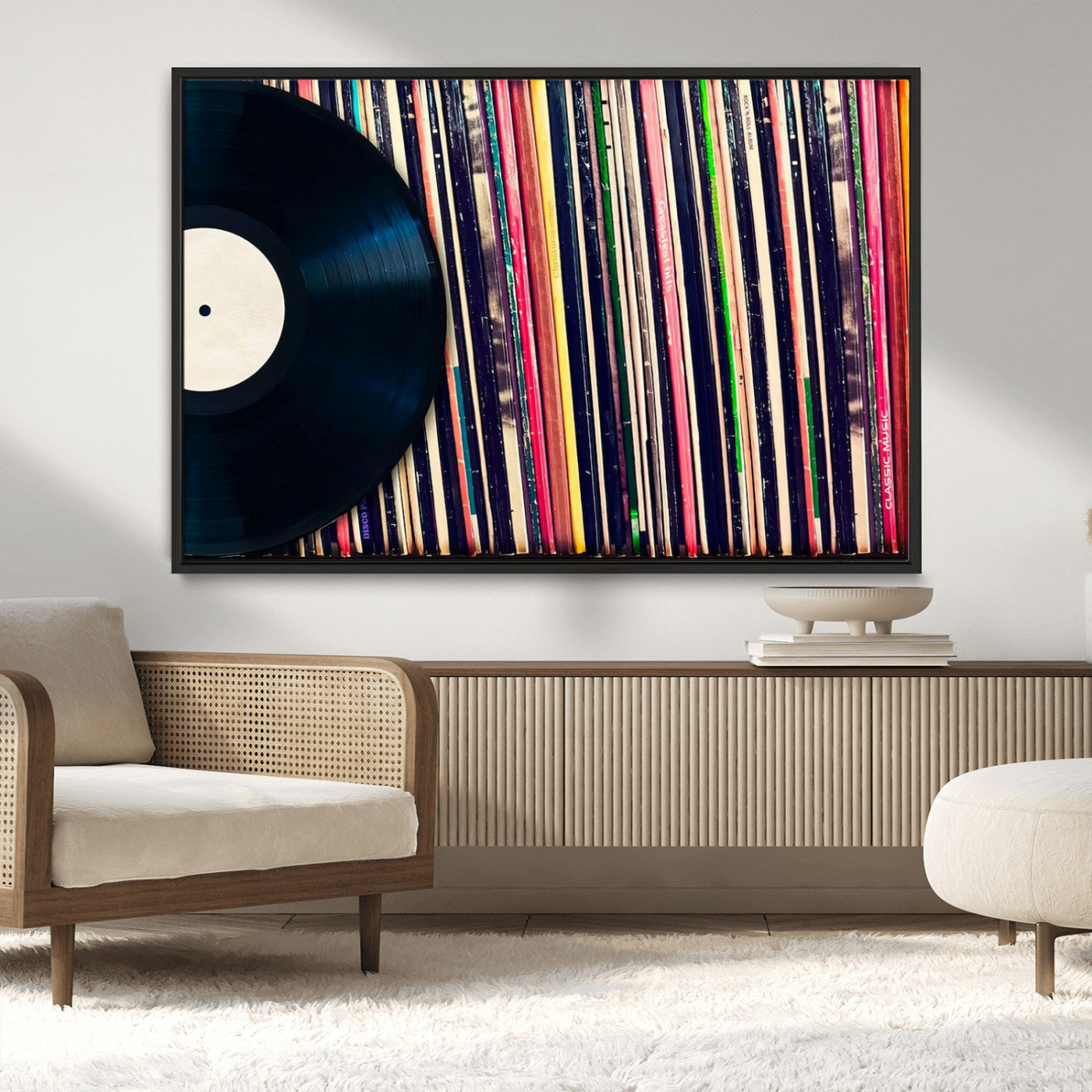 45029-MGV-CV-36X24-Misty Pine Forest Wall Art – Black and White Landscape Canvas Print, Foggy Trees Nature Photography, Modern Minimalist Decor for