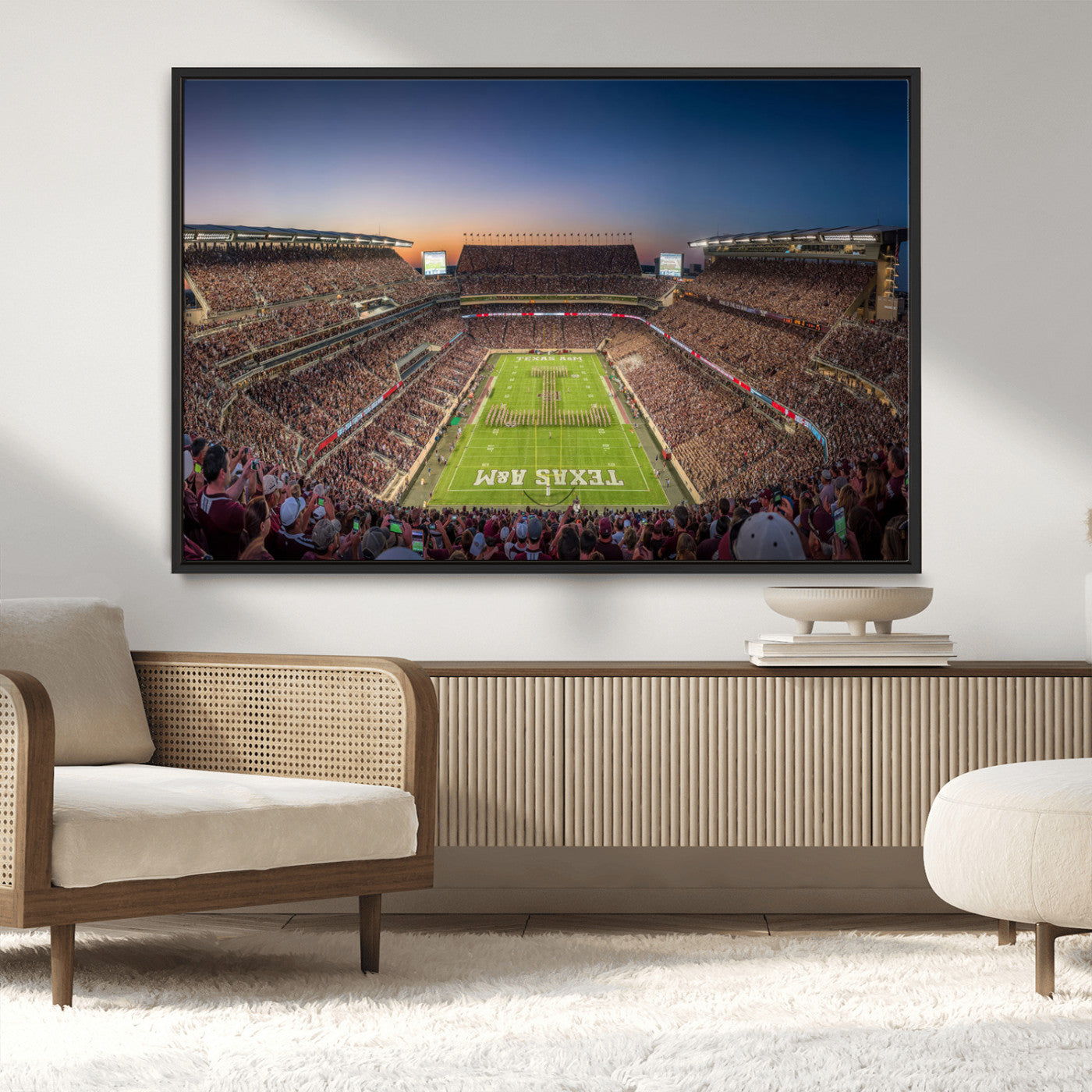 17421-MGV-CV-36X24-Kyle Field Wall Art Canvas Print, Framed Texas Stadium Art Picture Print, Kyle Field Stadium Perfect Sport Room Decor Artwork