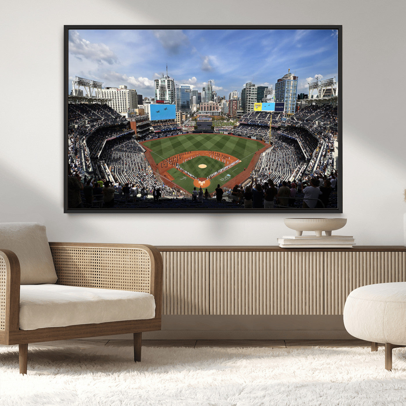 87122-MGV-CV-36X24-Petco Park Field Wall Art Canvas Print, Framed San Diego Stadium Art Picture Print, Petco Park Stadium Perfect Sport Room Decor