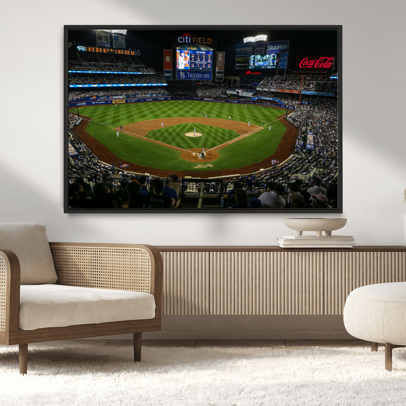 83979-MGV-CV-36X24-RingCentral Coliseum Wall Art Canvas Print, Framed Oakland A's Stadium Art Picture Print, RingCentral Coliseum Field Perfect Sport