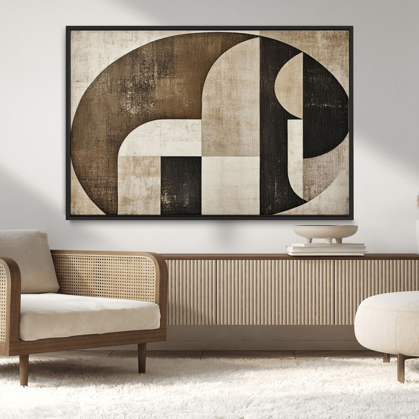44796-MGV-CV-36X24-Wabi Sabi Wall Art Canvas Print, Framed Geometric Minimalist Art Picture Print, Modern Abstract Perfect Modern Abstract Decor