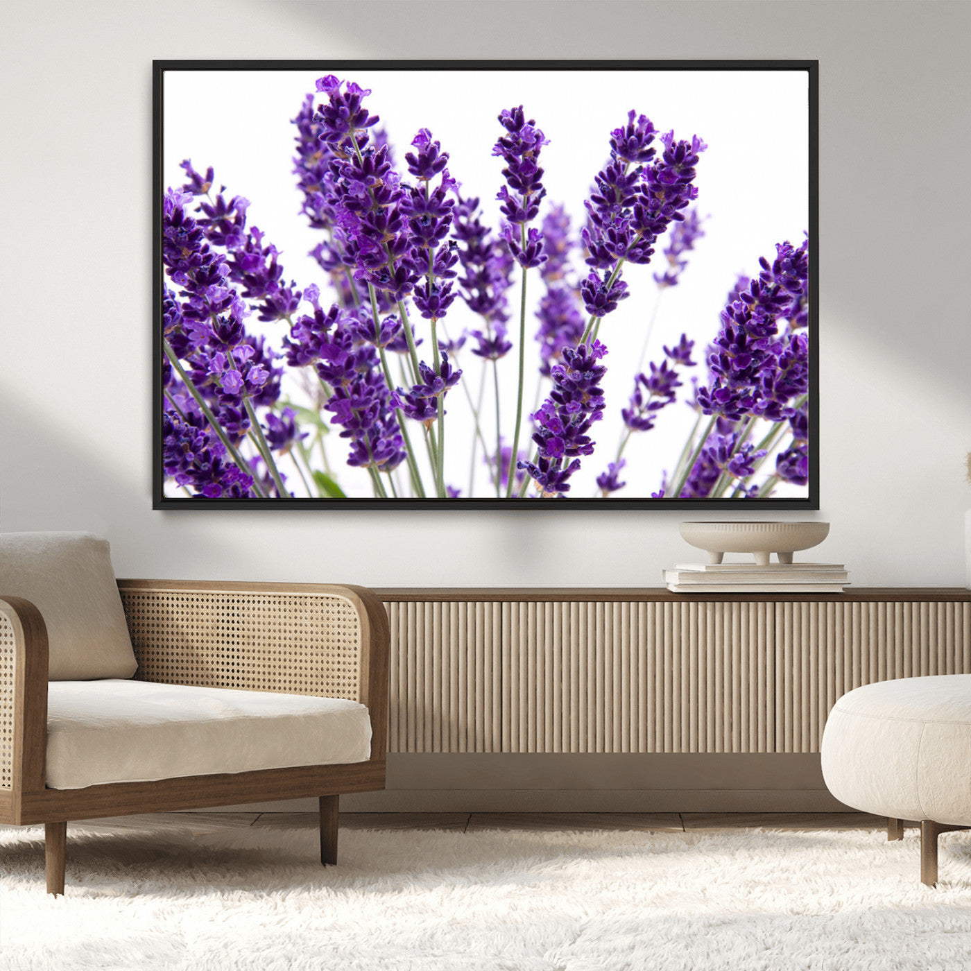 76859-MGV-CV-36X24-Lavender Flower Wall Art – Botanical Canvas Print Featuring Purple Floral Bouquet, Nature Inspired Artwork for Living Room,