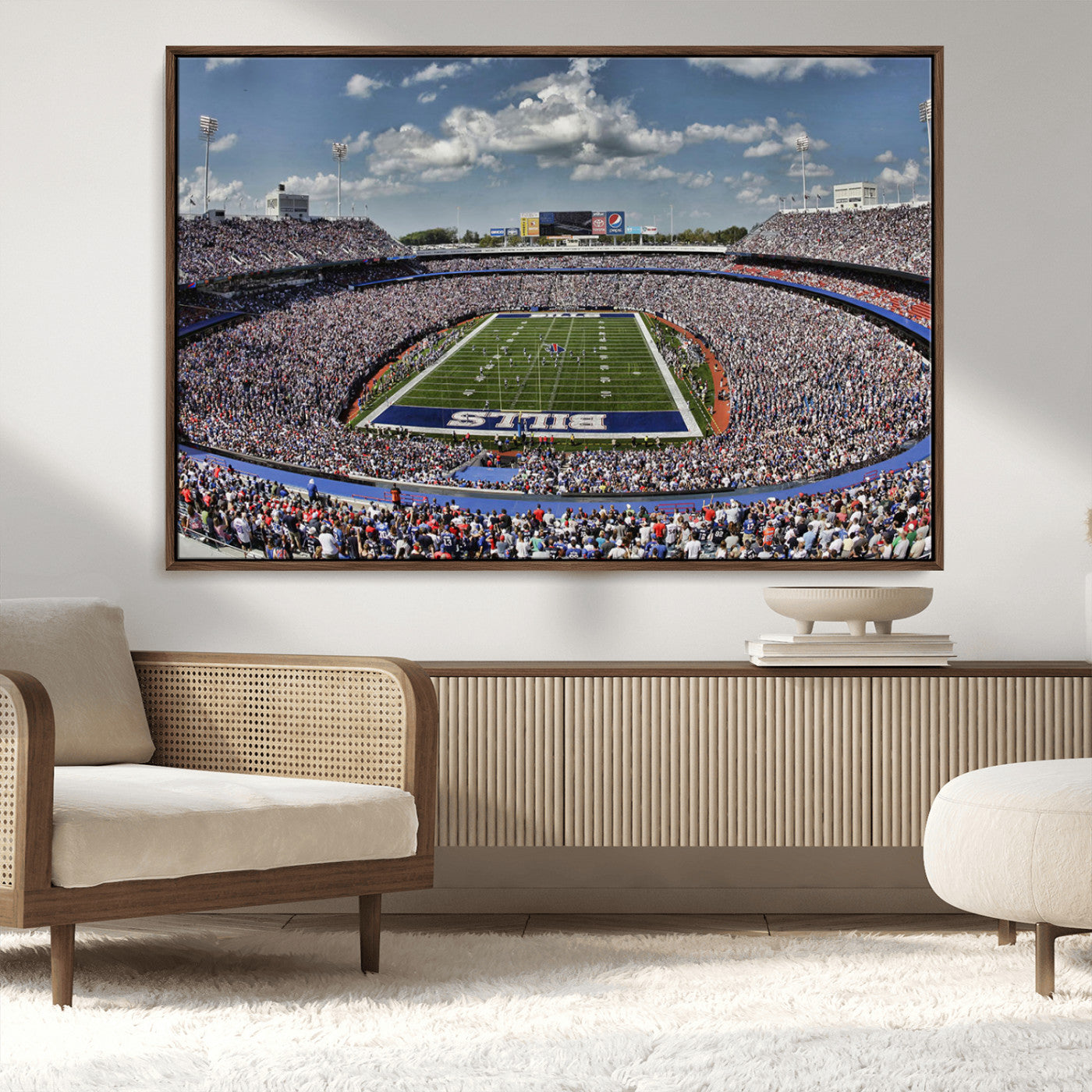 76491-MGV-CV-36X24-Buffalo Bills Stadium Wall Art Canvas Print, Framed Bills Stadium Art Picture Print, Highmark Stadium Perfect Sport Room Decor