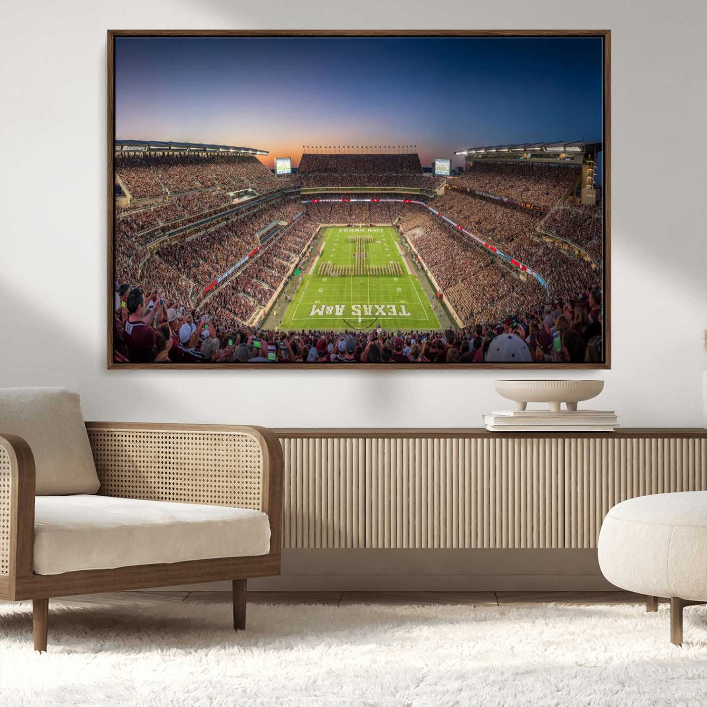 17421-MGV-CV-36X24-Kyle Field Wall Art Canvas Print, Framed Texas Stadium Art Picture Print, Kyle Field Stadium Perfect Sport Room Decor Artwork