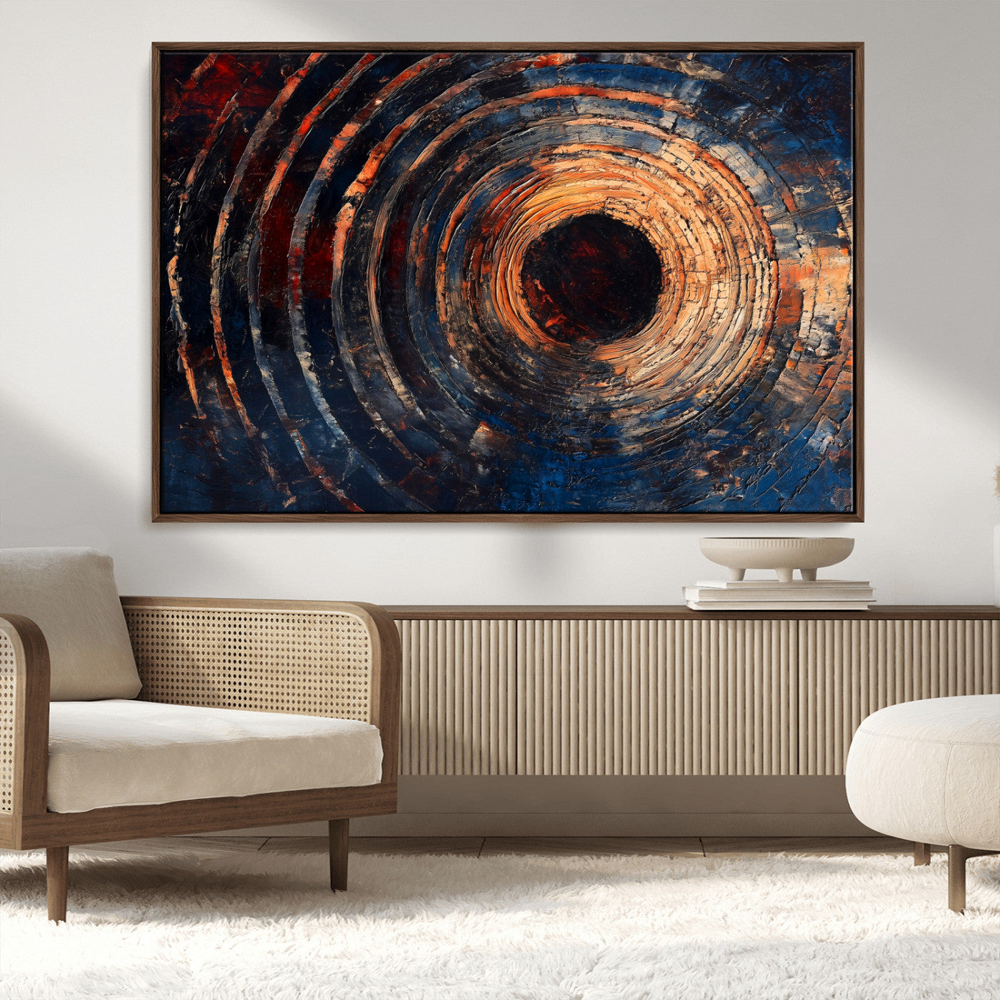 10017879-MGV-CV-36X24-Wood Tree Ring Wall Art Canvas Print, Framed Natural Wood Art Picture Print, Rustic Tree Slice Perfect Rustic Decor Artwork