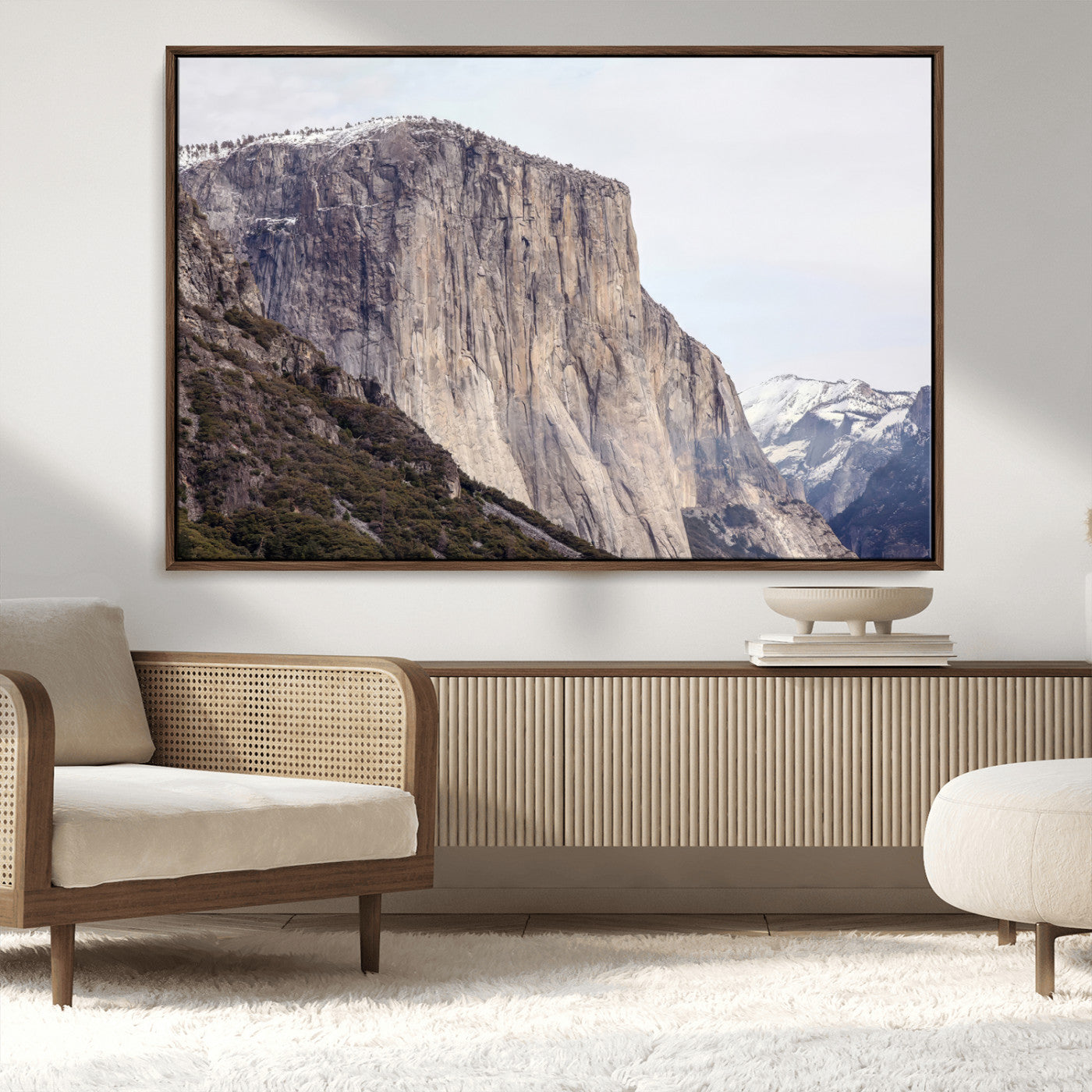 74506434-MGV-CV-36X24-El Capitan Wall Art Canvas Print, Framed Yosemite Cliff Art Picture Print, Sierra Nevada Perfect Sierra Minimalism Decor Artwork