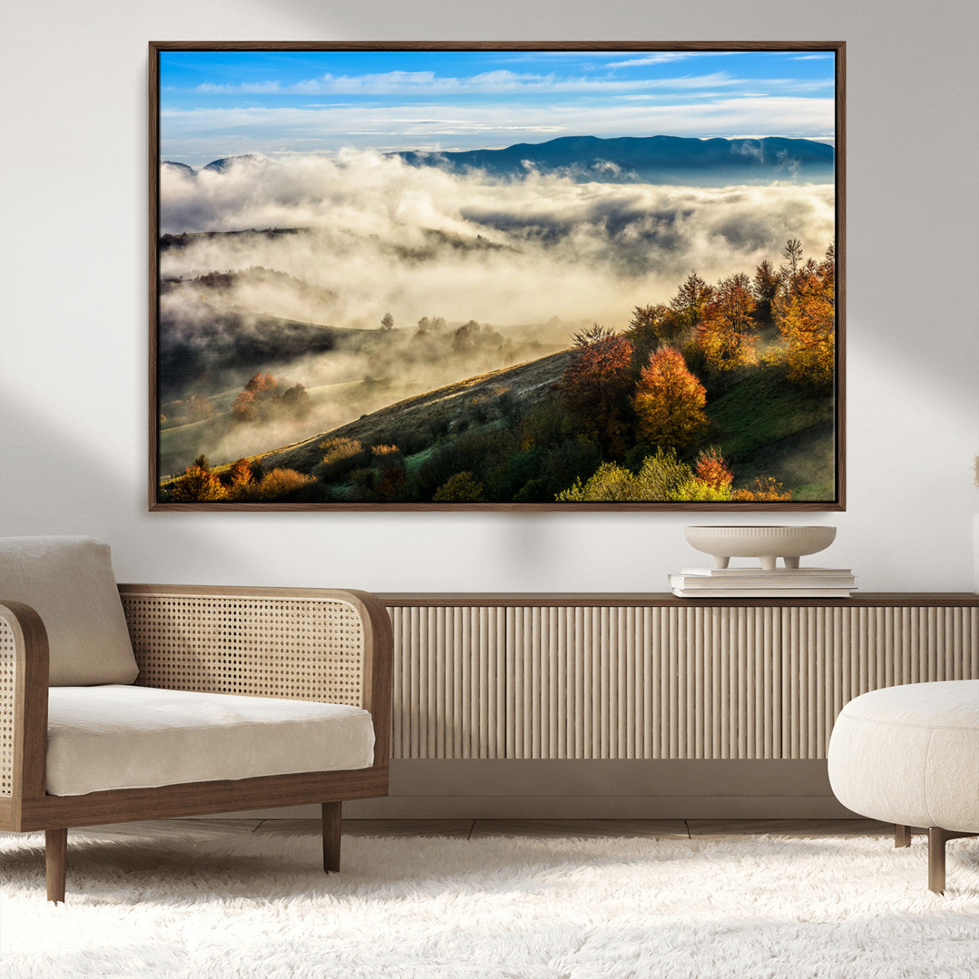 21551192-MGV-CV-36X24-Landscape Wall Art – Autumn Mountain View Canvas Print, Scenic Nature Photography Decor for Bedroom, Living Room, Office, Cabin or