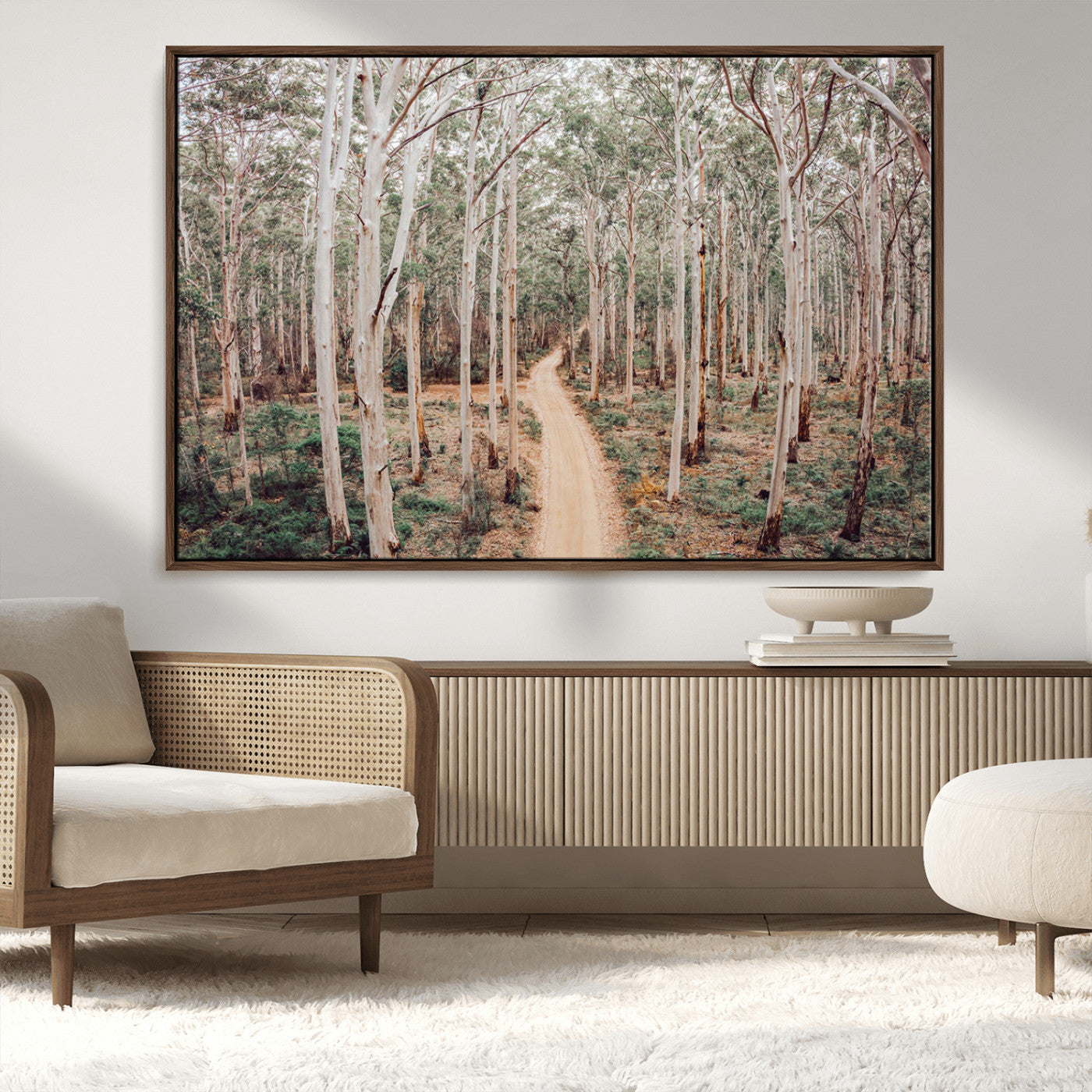 24760563-MGV-CV-36X24-Forest Wall Art – Tranquil Woodland Path Canvas Print, Scenic Nature Photography Decor for Bedroom, Living Room, Office, Cabin or