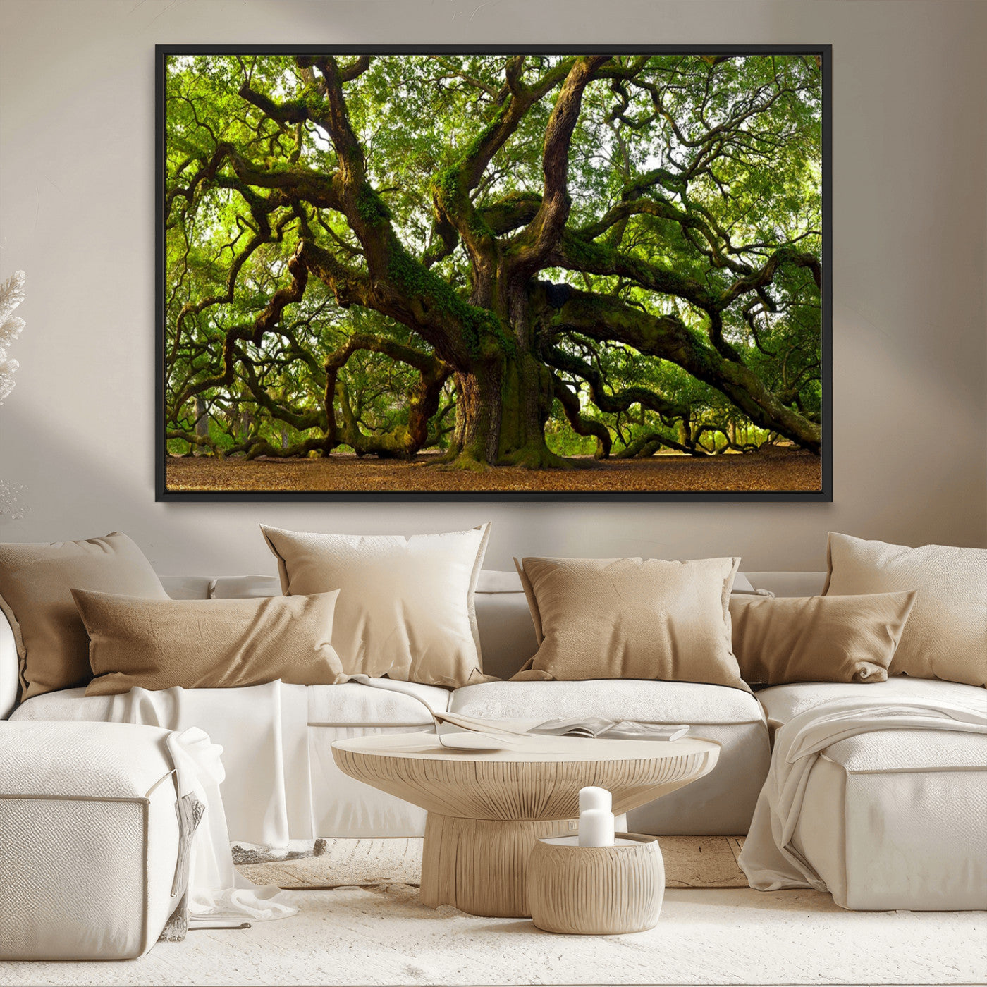 29407-MGV-CV-36X24-Ancient Oak Tree Wall Art – Majestic Nature Canvas Print, Large Tree Photography Decor for Living Room or Office