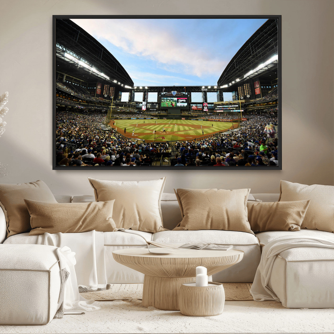 92672-MGV-CV-36X24-Chase Field Stadium Wall Art Canvas Print, Framed Arizona Stadium Art Picture Print, Chase Stadium Perfect Sports Room Decor