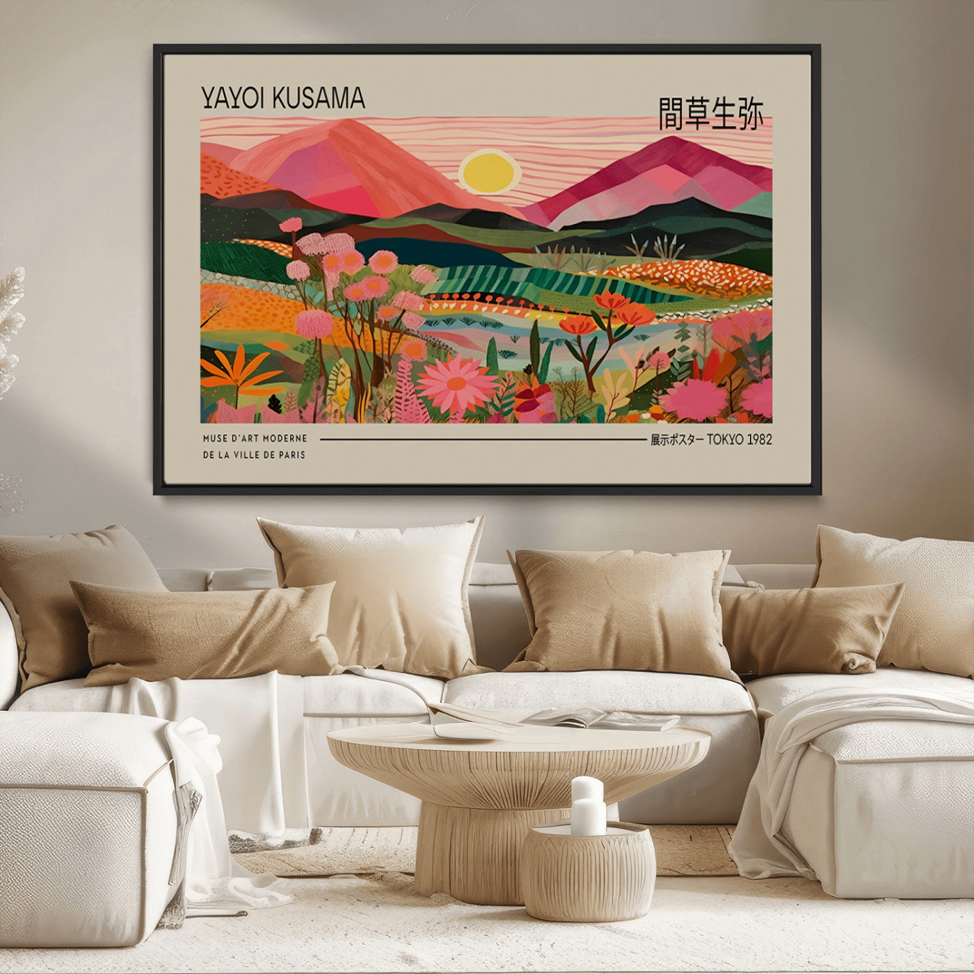 18304-MGV-CV-36X24-Sunset Mountain Landscape Wall Art – Panoramic Abstract Nature Canvas Print, Vibrant Wall Decor for Living Room, Bedroom, Office,