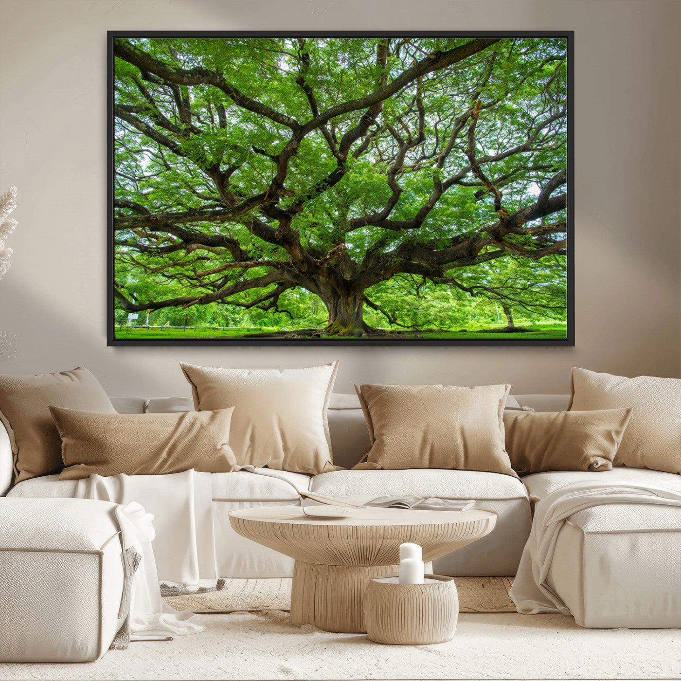 49375306-MGV-CV-36X24-Ancient Tree Wall Art Canvas Print, Framed Sprawling Branches Art Picture Print, Gnarling Tree Perfect Earthy Natural Decor