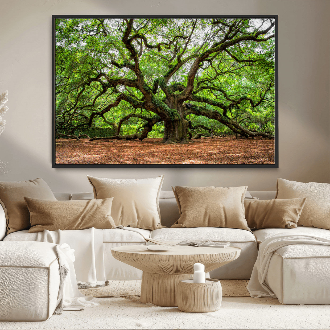 51255351-MGV-CV-36X24-Ancient Tree Wall Art – Majestic Oak Canvas Print, Large Nature Photography, Sacred Forest Landscape Wall Décor, Wisdom Tree