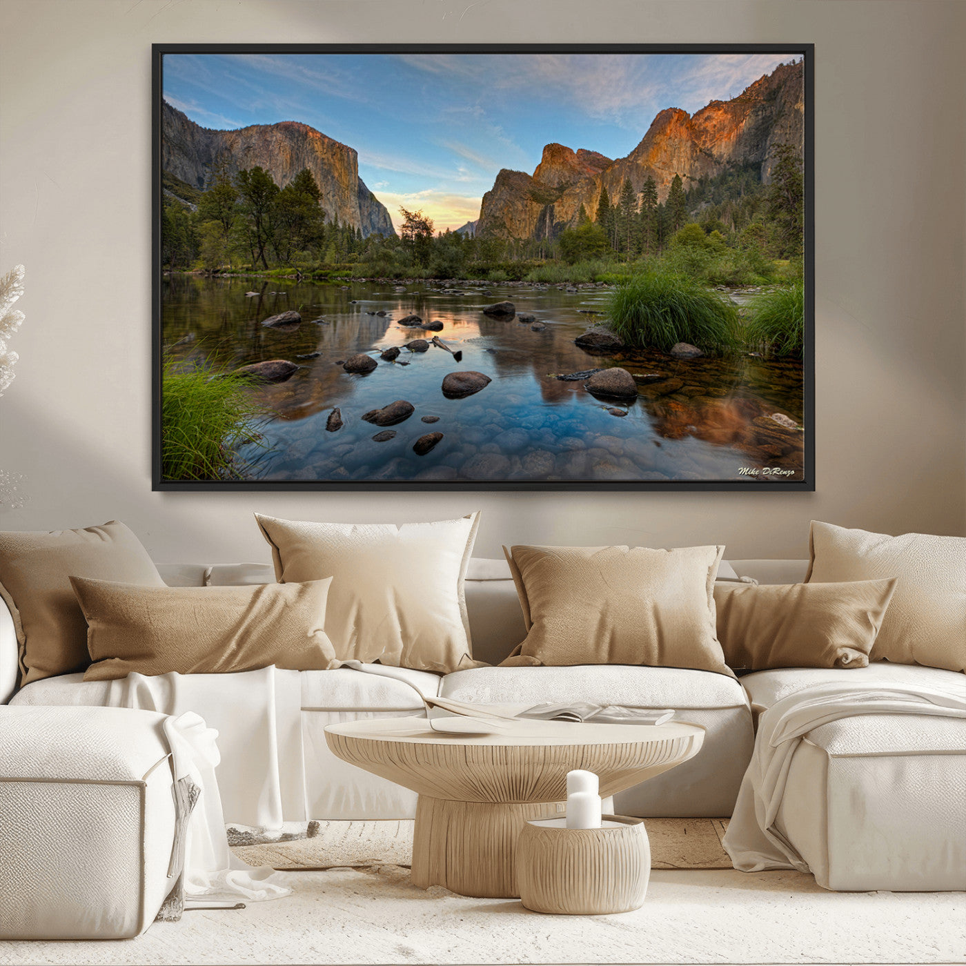 55893831-MGV-CV-36X24-Yosemite Valley Wall Art Canvas Print, Framed El Capitan Art Picture Print, Sierra Landspace Perfect Rustic Nature Decor Artwork